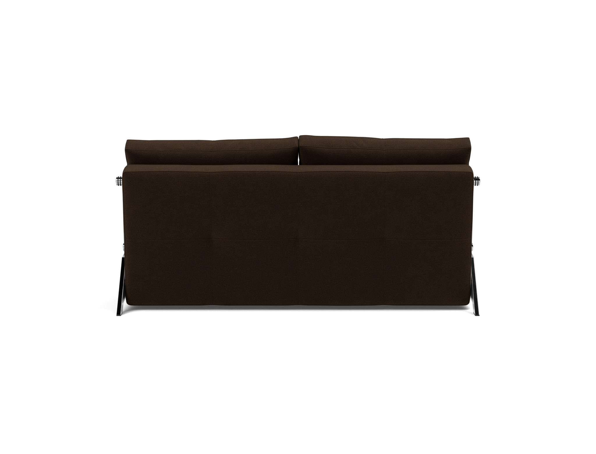 Schlafsofa Cubed 160 Strukturierter Stoff Taura 358-Chocco Beine Chrom