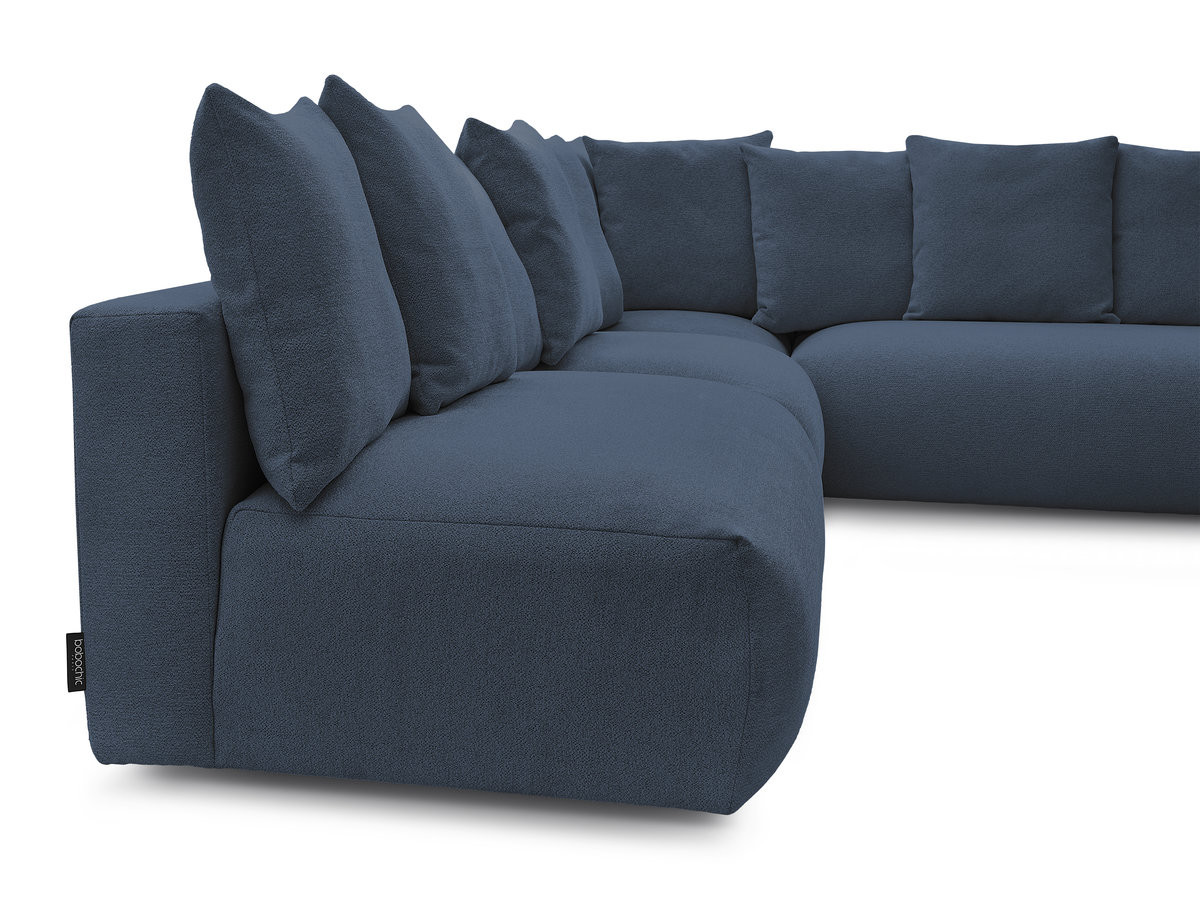 Bobochic Voltaire Ecksofa 322 × 268 cm Melange-Stoff Dunkelblau Ecke rechts