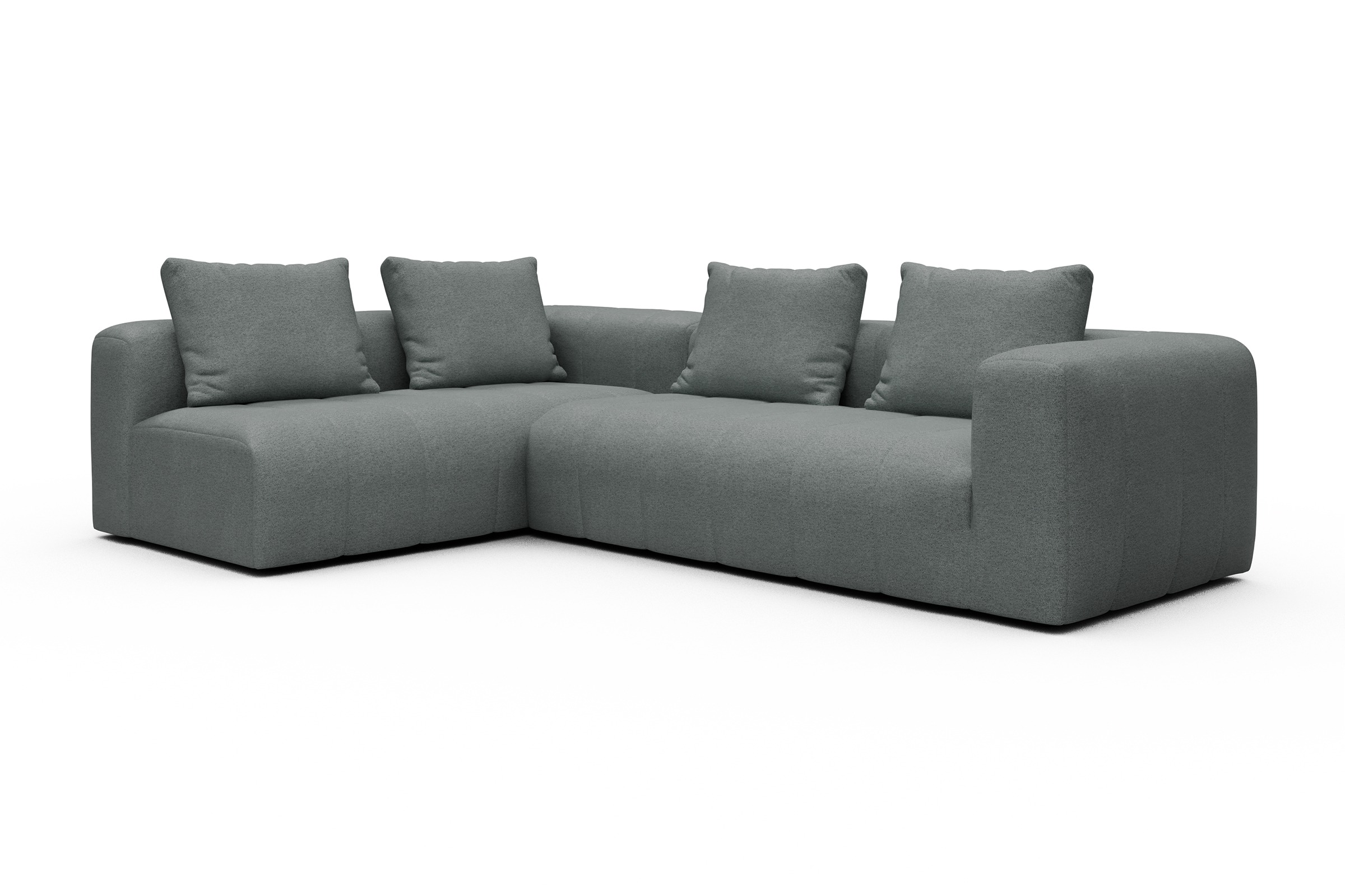 Ecksofa Hugo 2x 2,5-Sitzer Armlehne rechts Denari-Soft-Grey