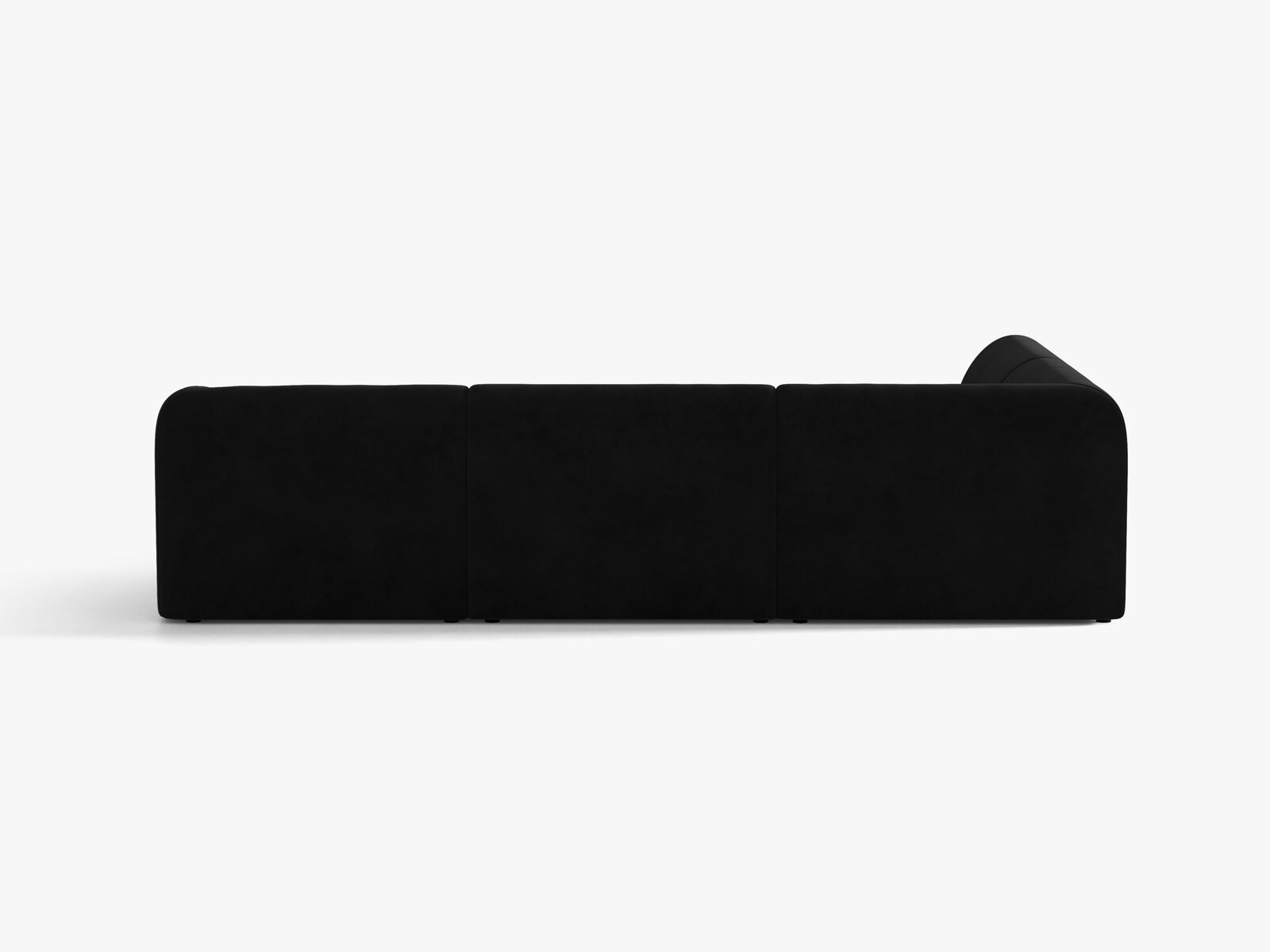 Micadoni Ecksofa Miley 6-Sitzer Links Samt Bluvel Schwarz