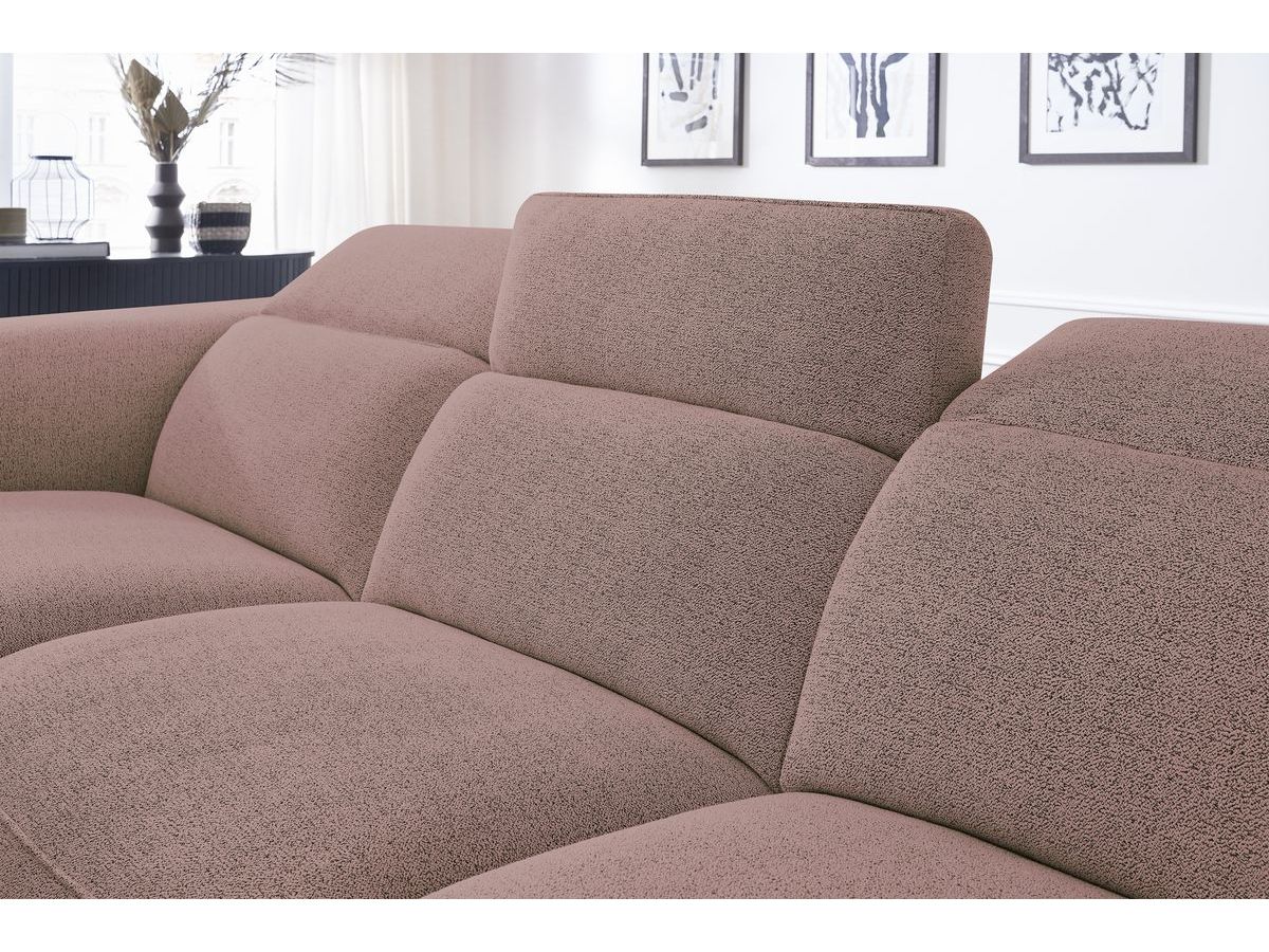 Bobochic William Ecksofa Melange-Stoff Rosa Ecke links