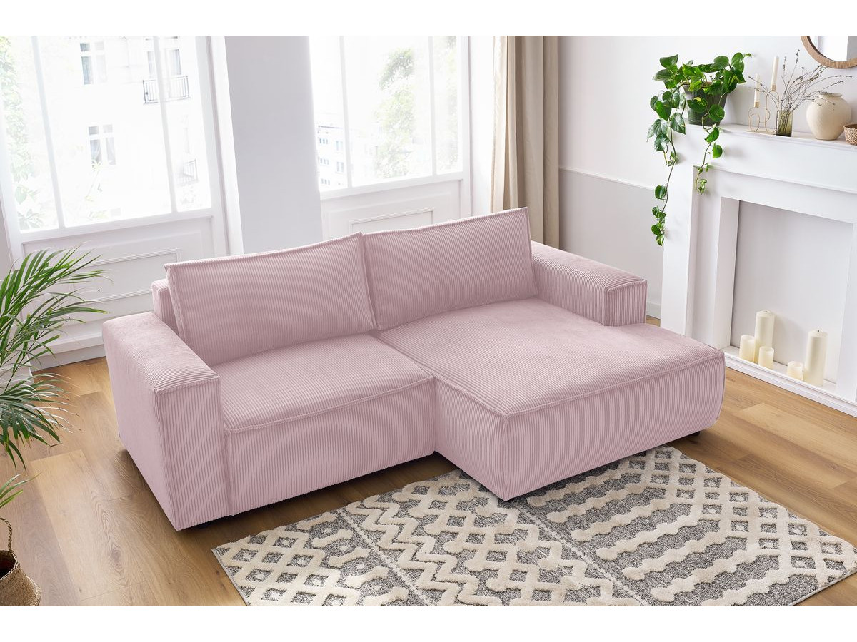 Bobochic Nihad Ecksofa Cordsamt Violett Ecke rechts