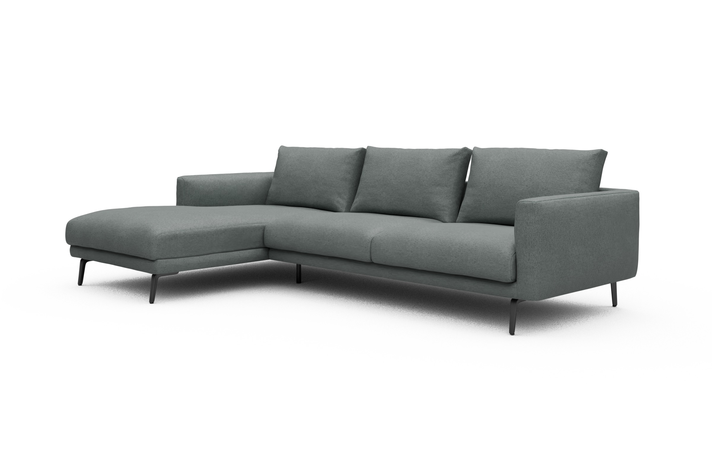 Ecksofa Karl Chaiselongue links mit 2,5-Sitzer Denari-Soft-Grey