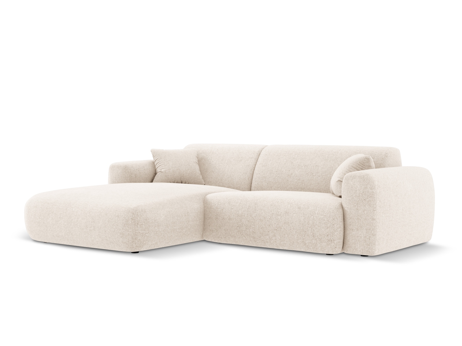 Cosmopolitan Design Ecksofa Nolio 4-Sitzer kleine Version Chenille Haga Helles Beige Links
