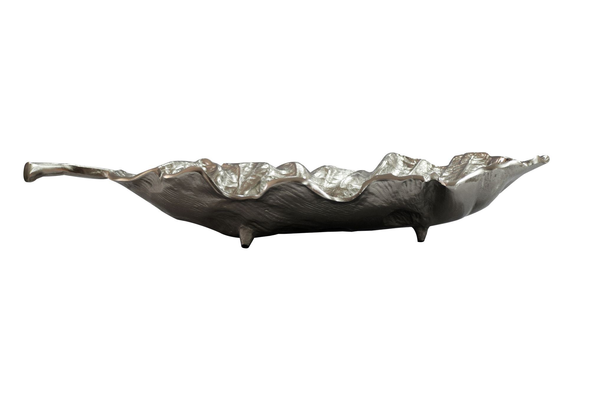 Dekoschale Rennebu Aluminium Silber 67 × 27 × 11 cm