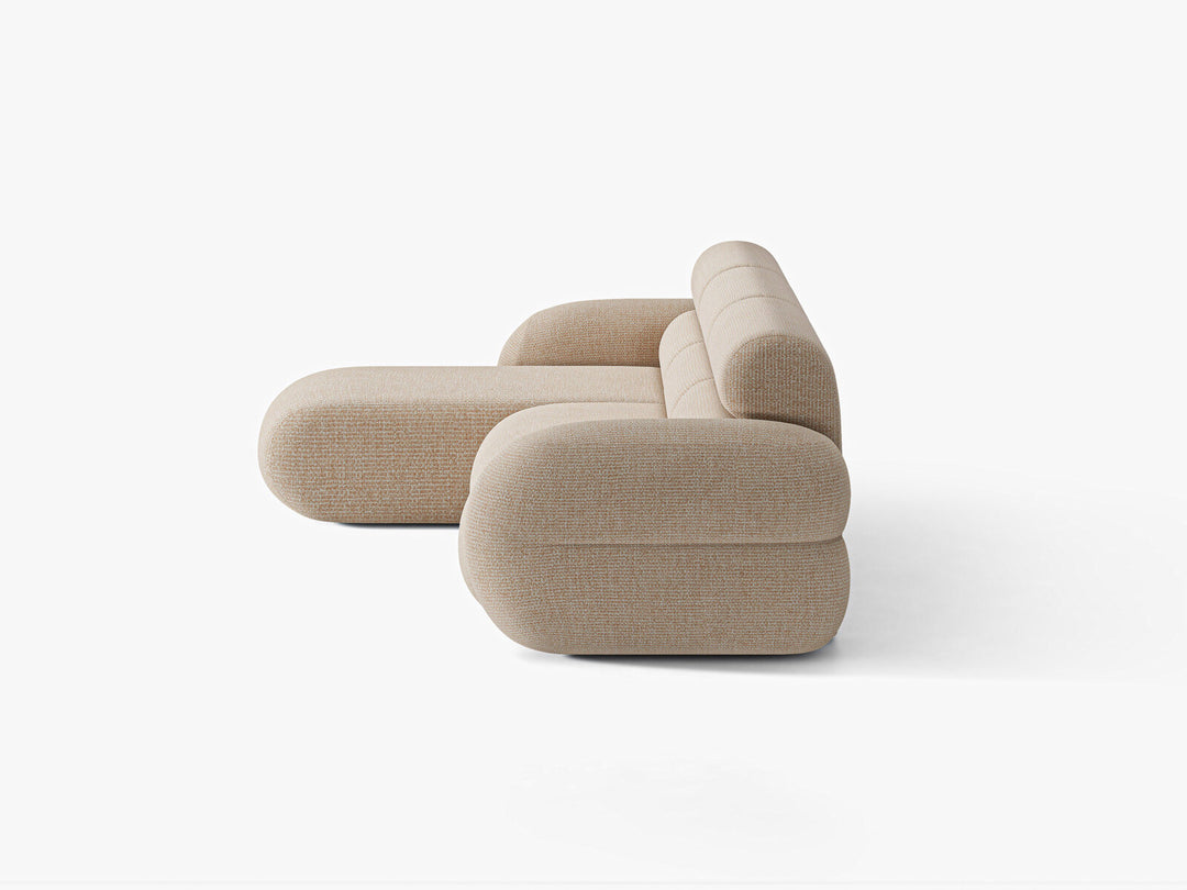 Micadoni Neo Ecksofa 4-Sitzer Links Chenille Silencio Sand