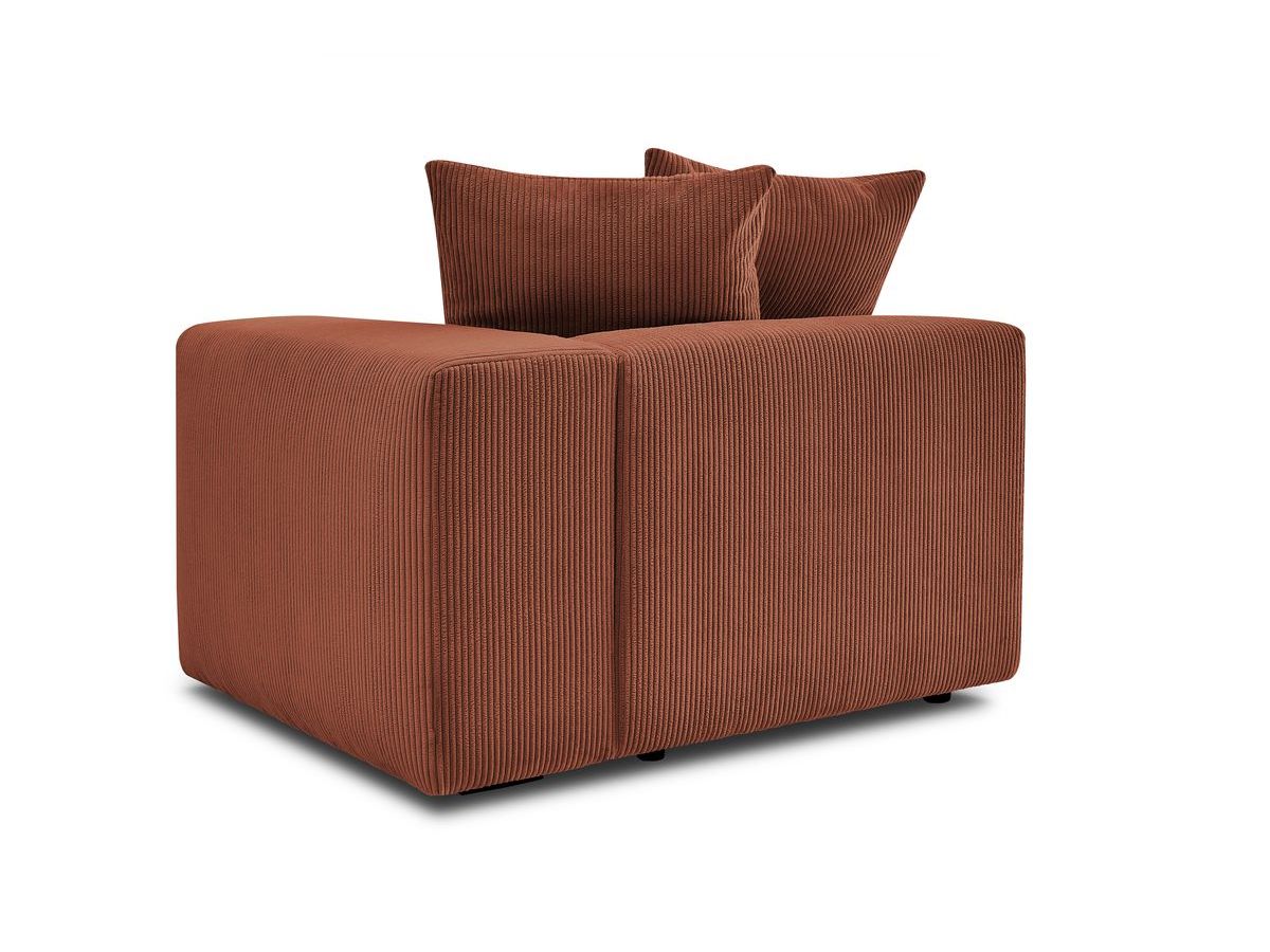 Bobochic Voltaire Sofamodul 1-Sitzer 130 × 100 cm Cordsamt Orange Ecke rechts