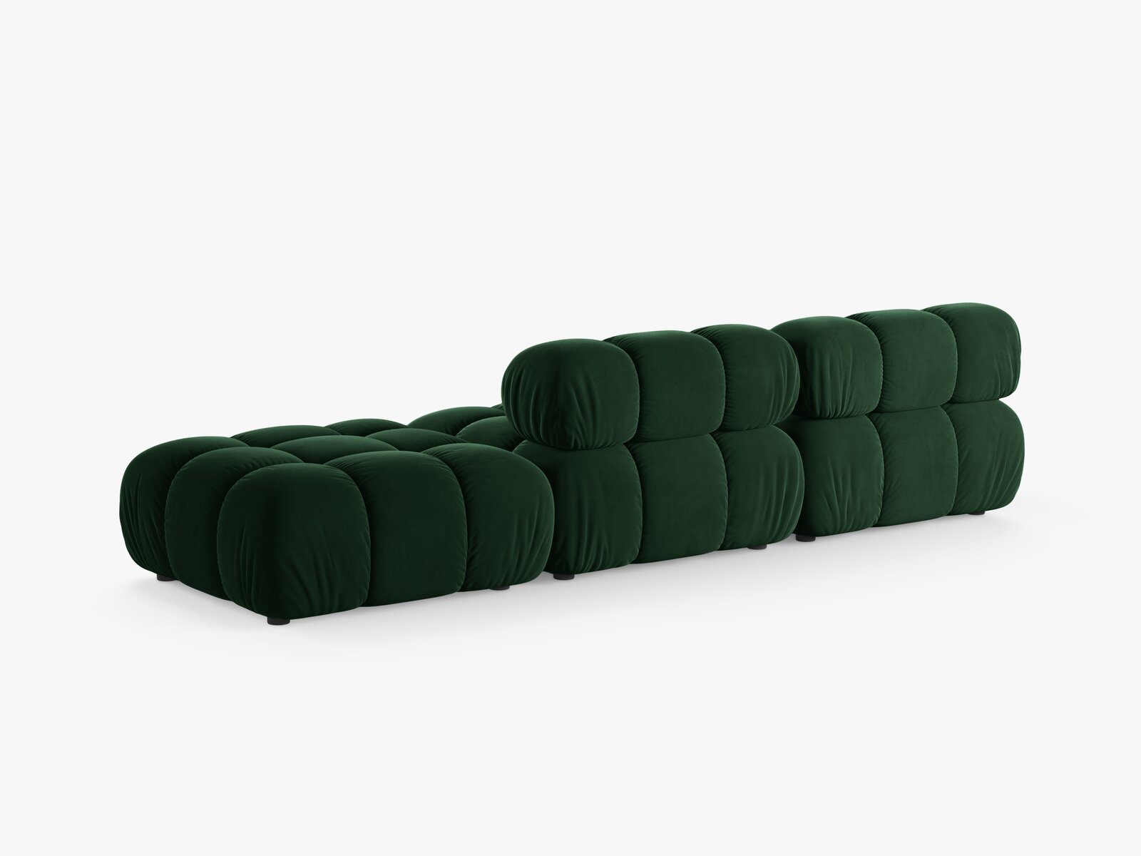 Micadoni Modulares Sofa Bellis 4-Sitzer Rechts Samt Bluvel Flaschengrün