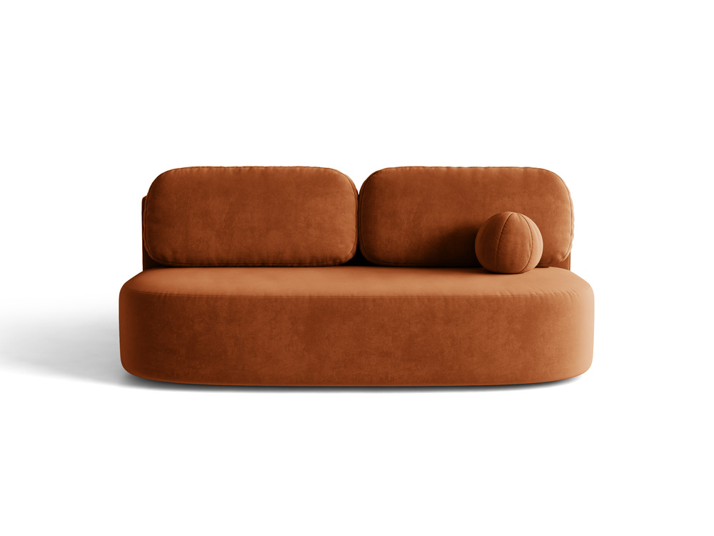 Cosmopolitan Design Schlafsofa Sophia 3-Sitzer mit Bettkasten Samt Salvador Terrakotta
