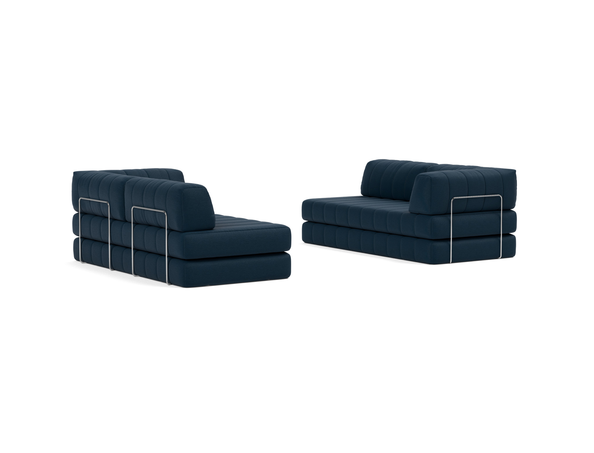 Eck-Schlafsofa CozyPad L-Form mit Armlehne Flachgewebe Mixed Dance 528-Blue