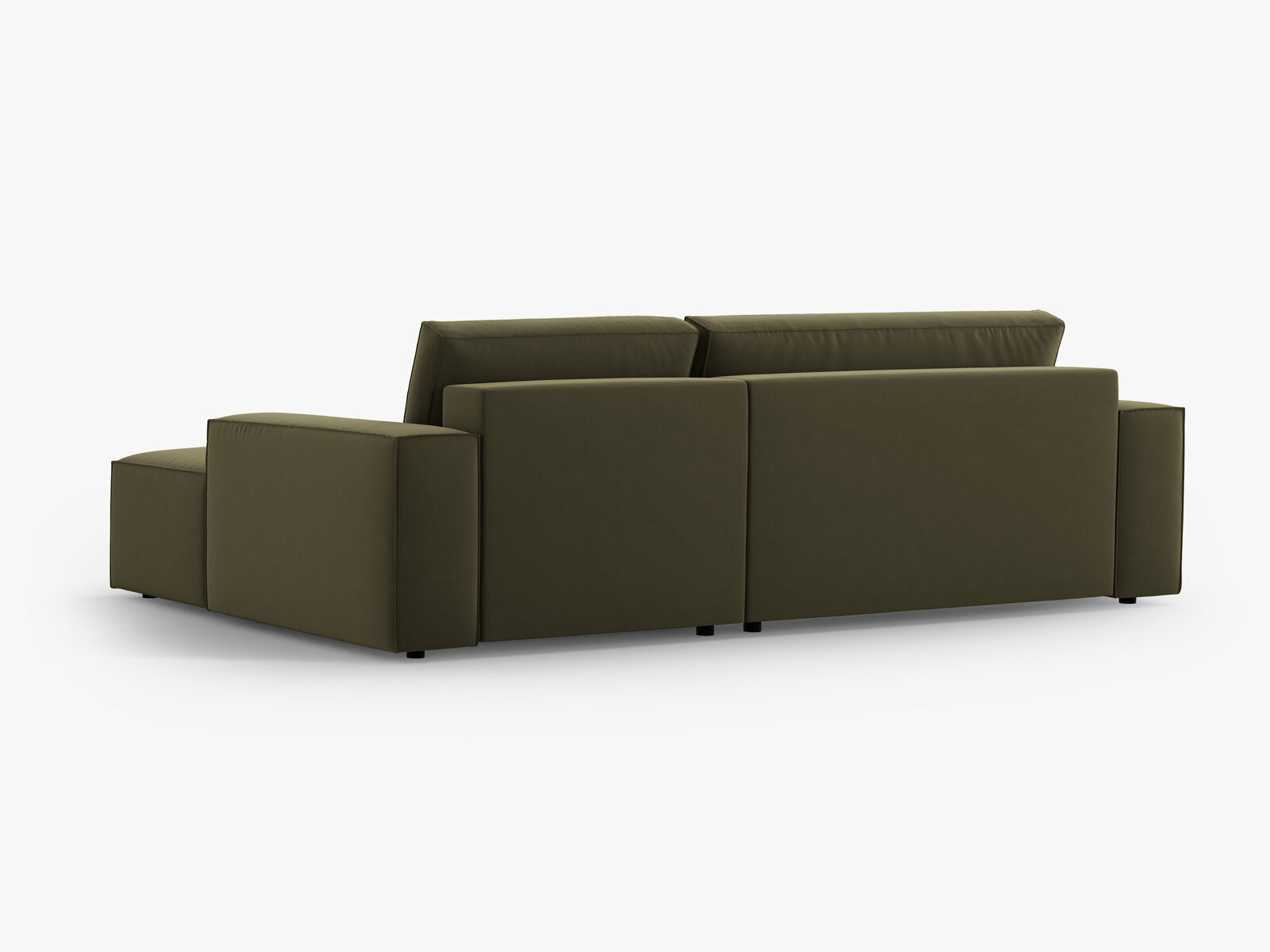 Micadoni Schlaf-Ecksofa Jodie 3-Sitzer Rechts Samt Grün