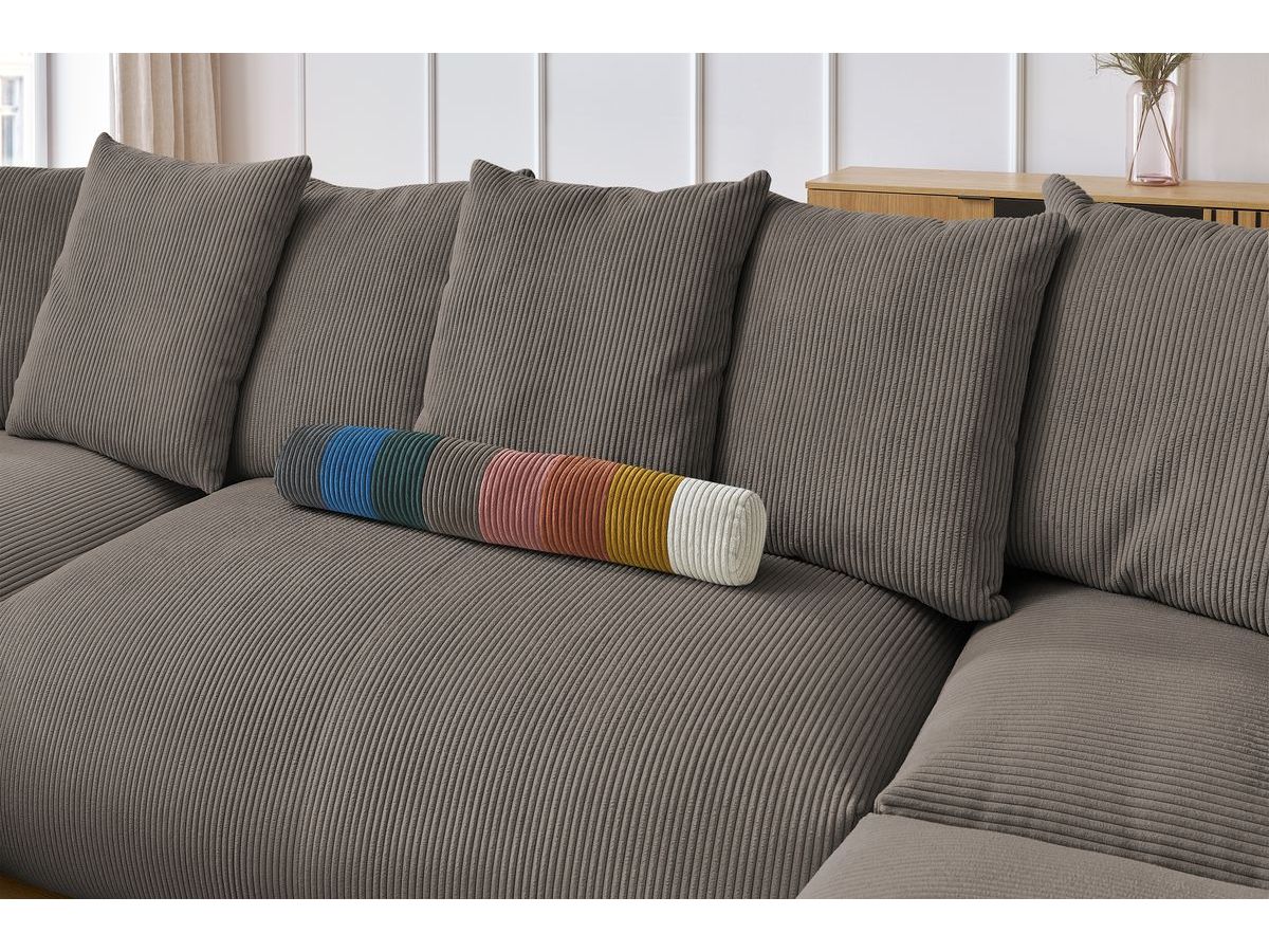 Bobochic Voltaire Wohnlandschaft 356 × 214 cm Cordsamt Taupe Ecke links