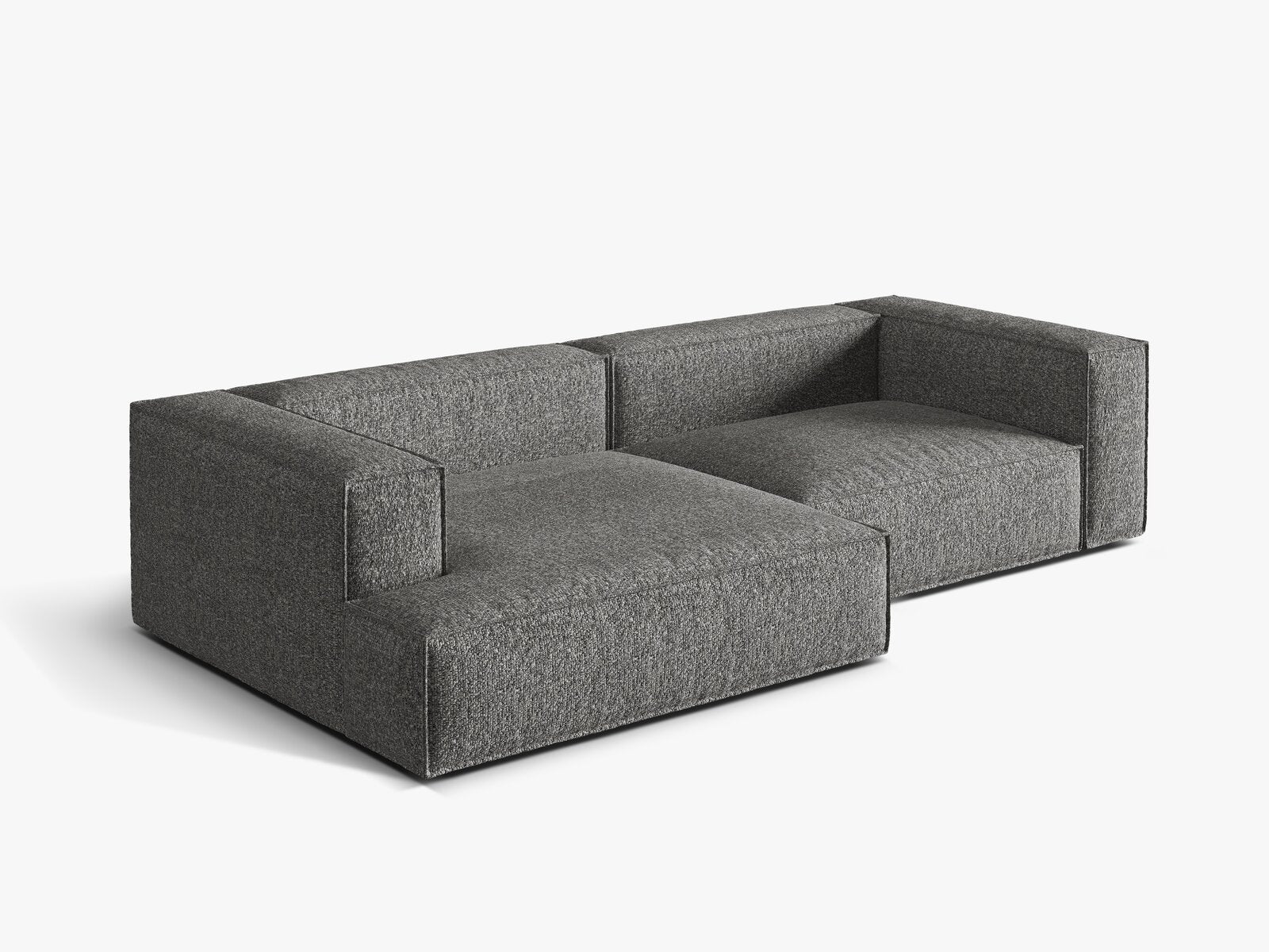 Micadoni Ecksofa Nuria 4-Sitzer Links Boucle Graphit
