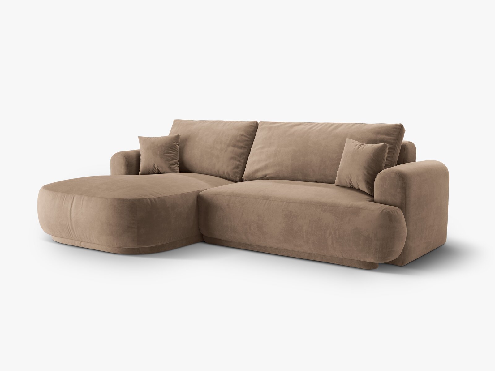 Micadoni Ella Ecksofa 5-Sitzer mit Schlaffunktion Links Samt Vogue Dunkelbeige