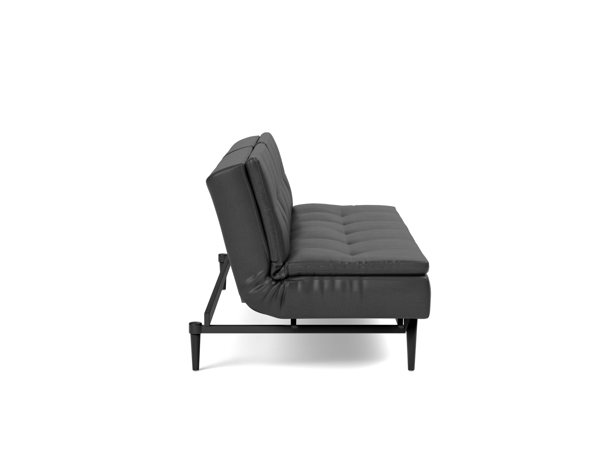 Schlafsofa Dublexo Lederoptik Faunal 550-Black Beine Styletto Eiche schwarz