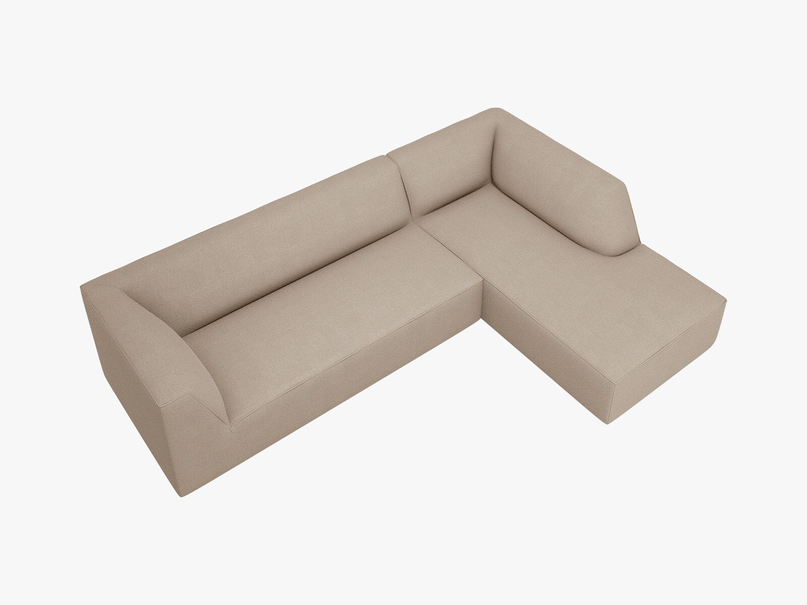 Micadoni 4-Sitzer Modular Sofa Ruby Rechts Strukturierter Stoff Ottawa Dunkelbeige