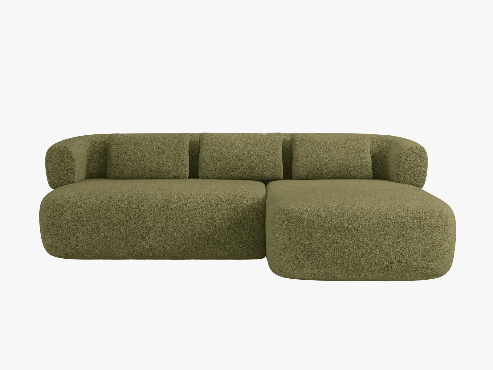Micadoni 5-Sitzer Ecksofa Jenny Rechts Boucle Now or Never Grün