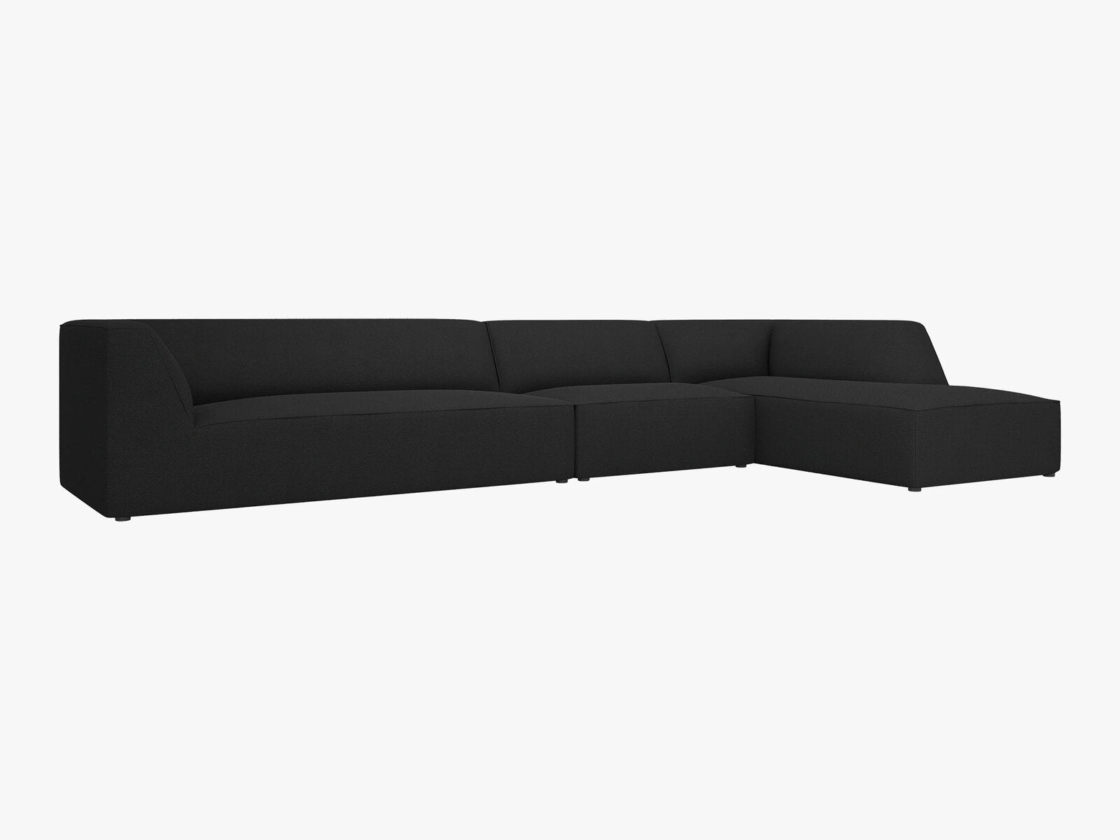 Micadoni Ecksofa Ruby 5-Sitzer Rechts Strukturierter Stoff Ottawa Schwarz