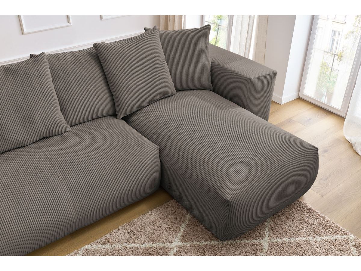 Bobochic Voltaire Wohnlandschaft 356 × 214 cm Cordsamt Taupe Ecke rechts