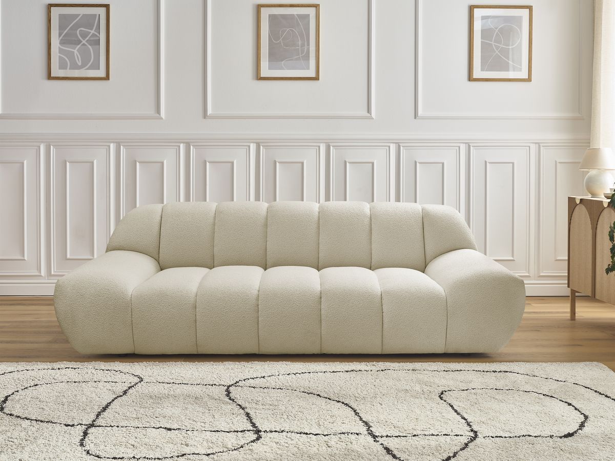 Bobochic Hayden Sofa 2-Sitzer Bouclé-Stoff Beige