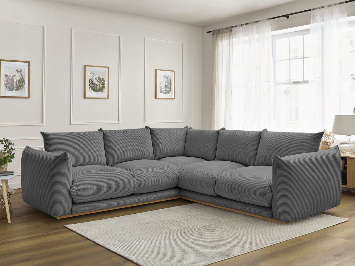 Bobochic Ernest Ecksofa Cordsamt Dunkelgrau