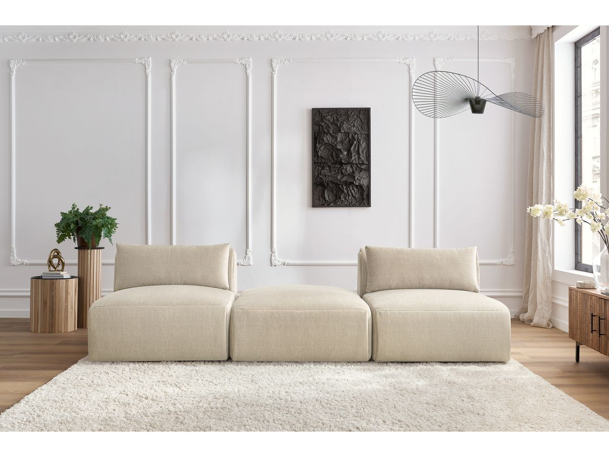 Bobochic Jeanne Sofa 3-Sitzer Samt Beige