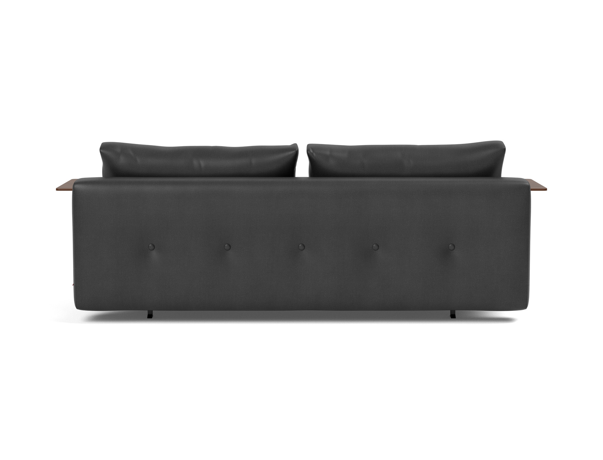 Schlafsofa Recast mit Armlehnen Lederoptik Faunal 550-Black