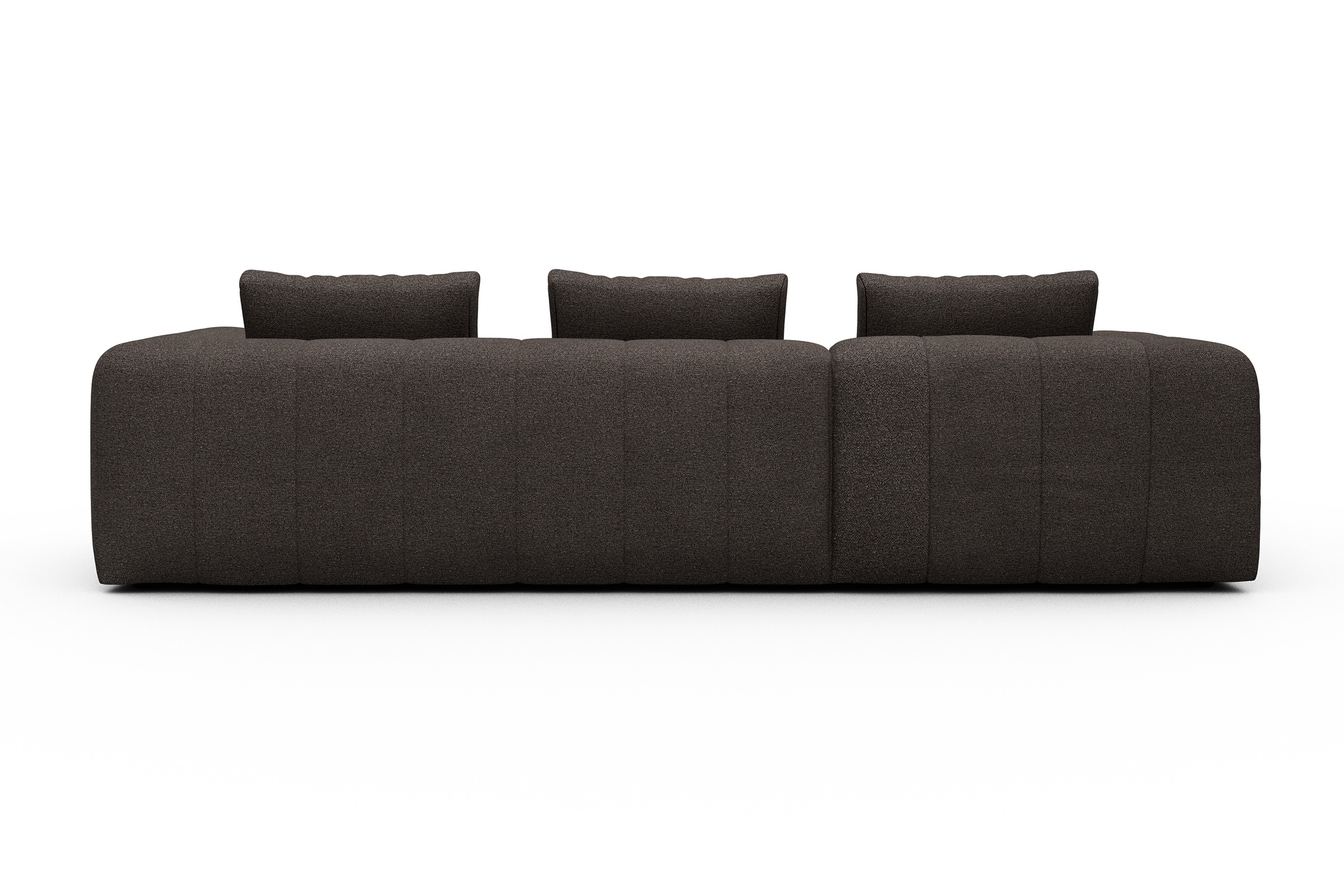 Ecksofa Hugo 2,5-Sitzer Armlehne rechts mit Chaiselongue Boucle-Taupe