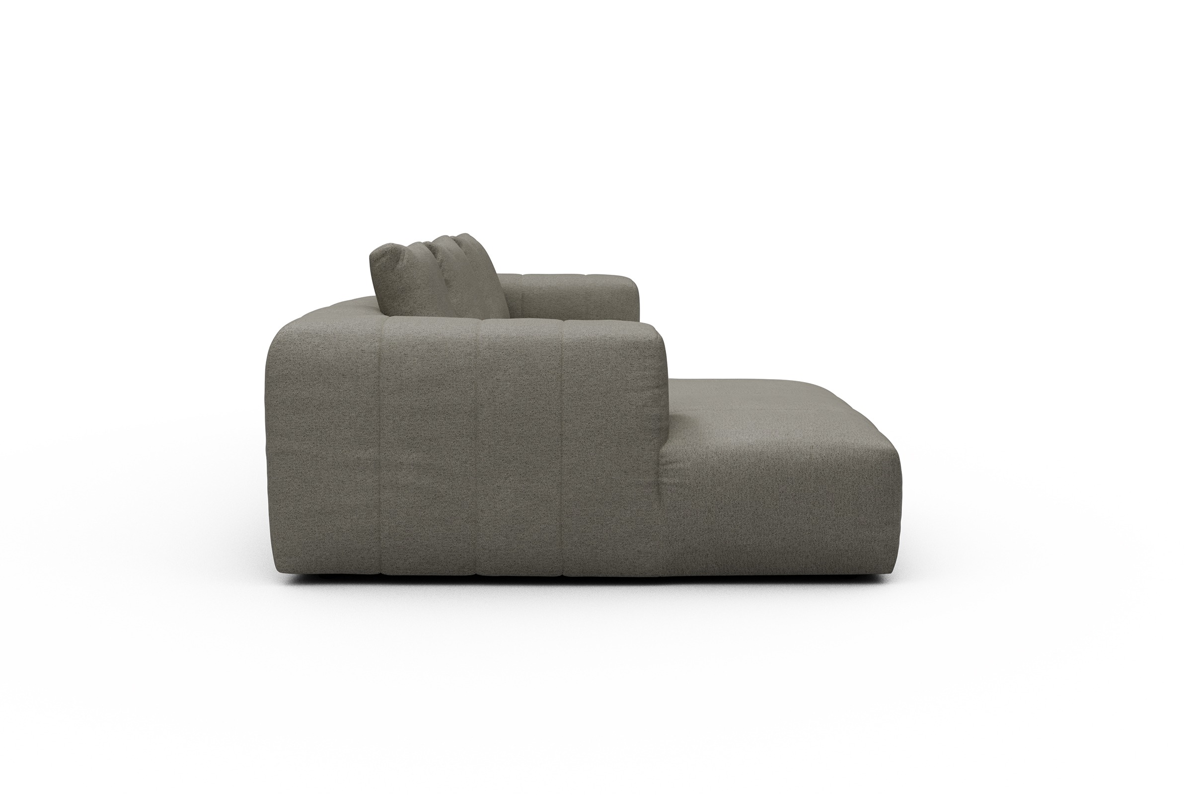 Ecksofa Hugo 2,5-Sitzer Armlehne rechts mit Chaiselongue Denari-Warm-Grey