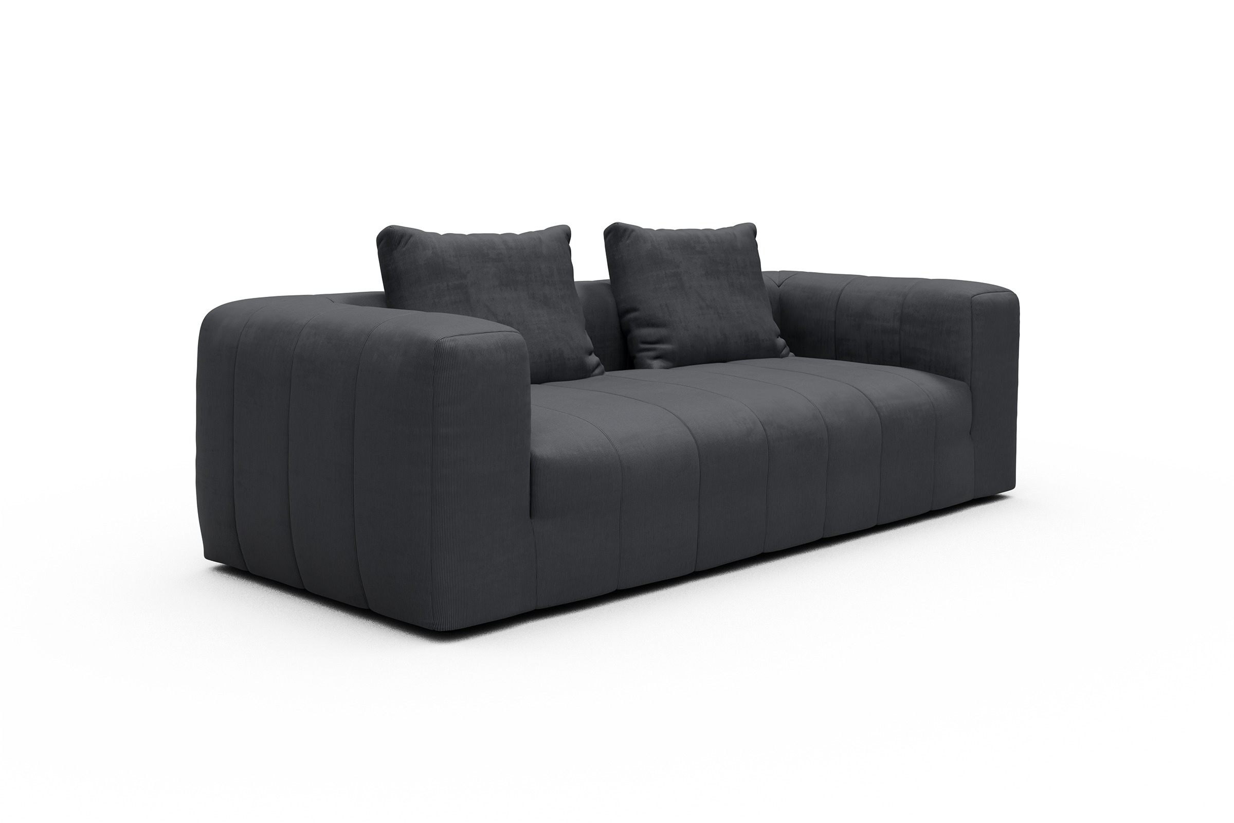 Sofa Hugo 3-Sitzer Cordufine-Slate-Grey