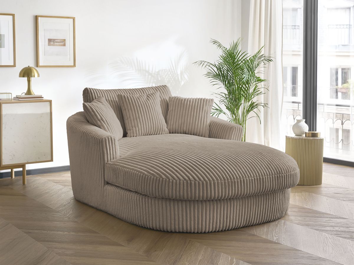 Bobochic Belem Méridienne-Modul Breitcord weich Taupe