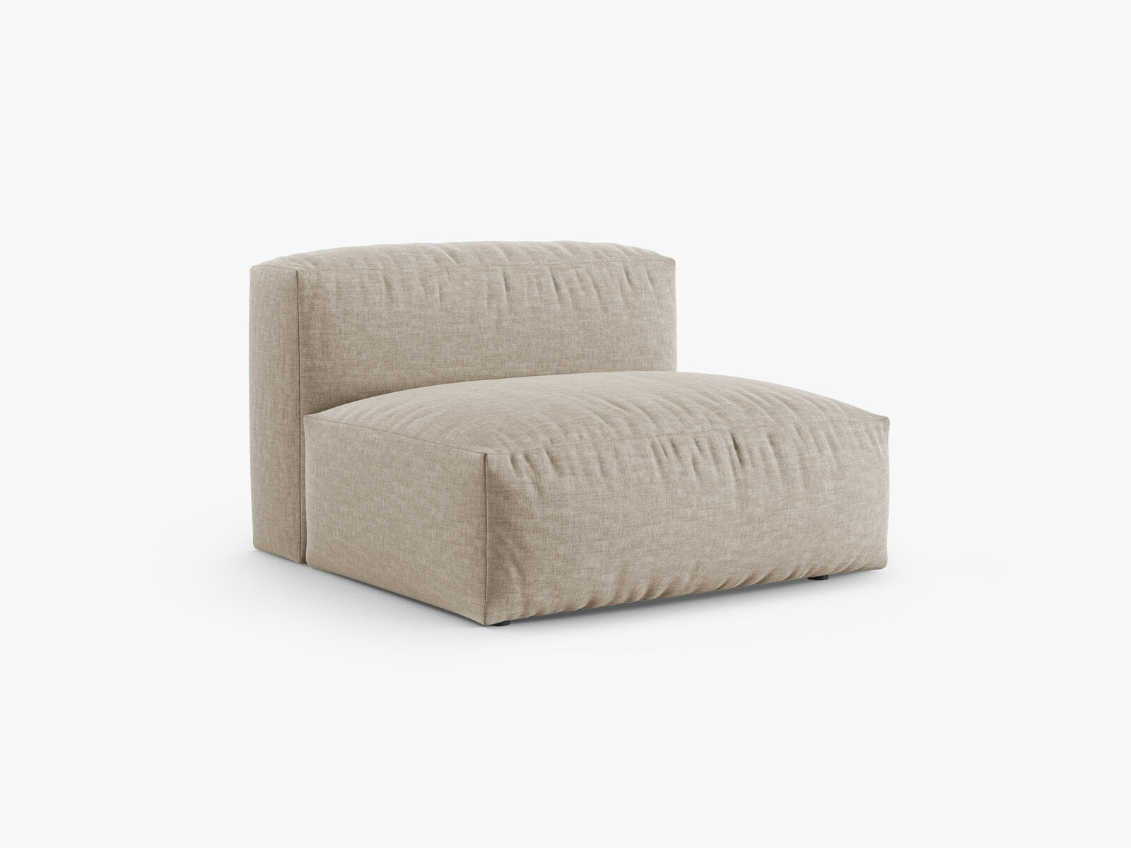 Micadoni Mittelmodul Martina 1-Sitzer 90cm Sitztiefe Strukturierter Stoff Boston Helles Beige
