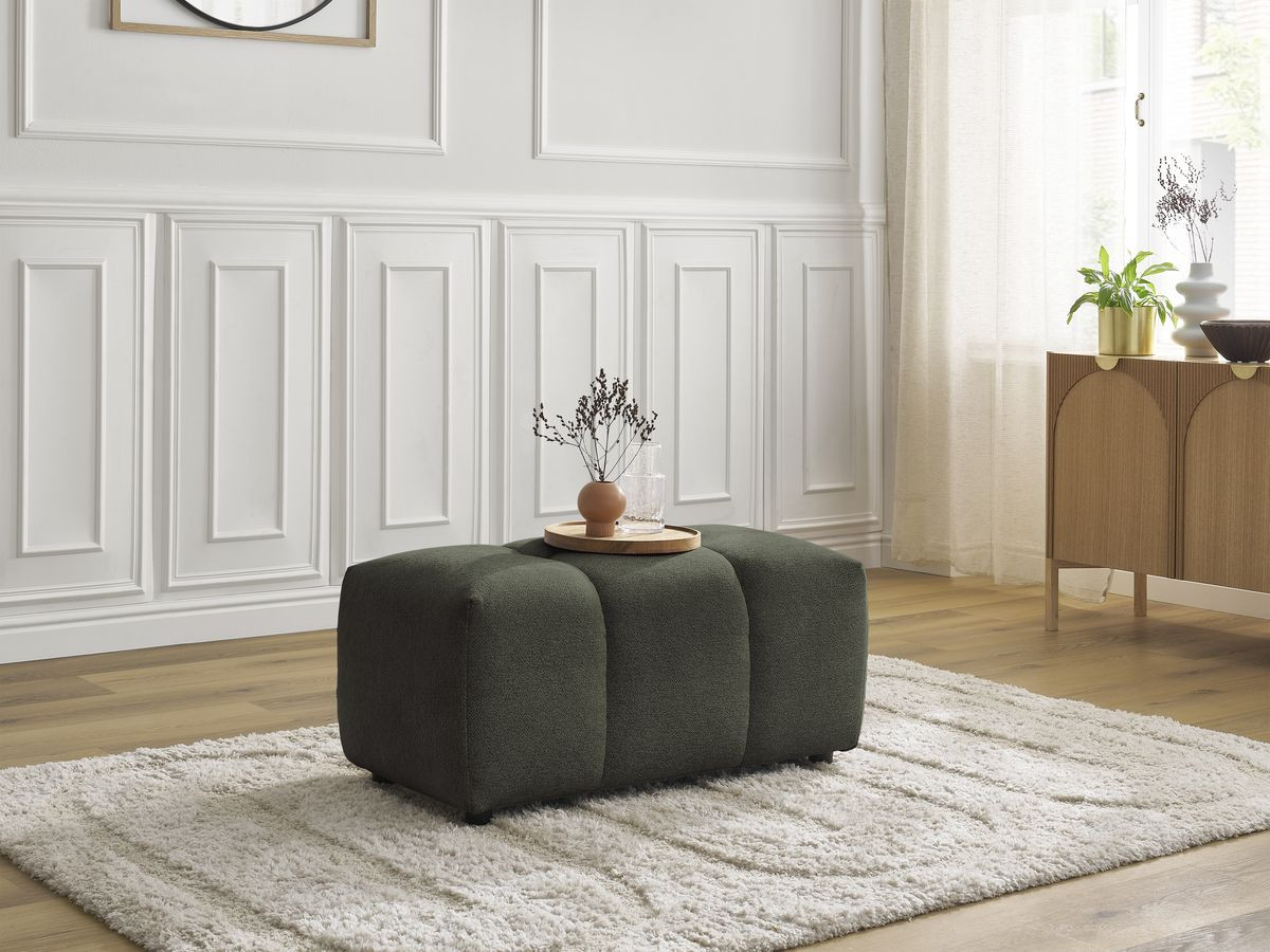 Bobochic Roxelane Pouf Melange-Stoff Grün