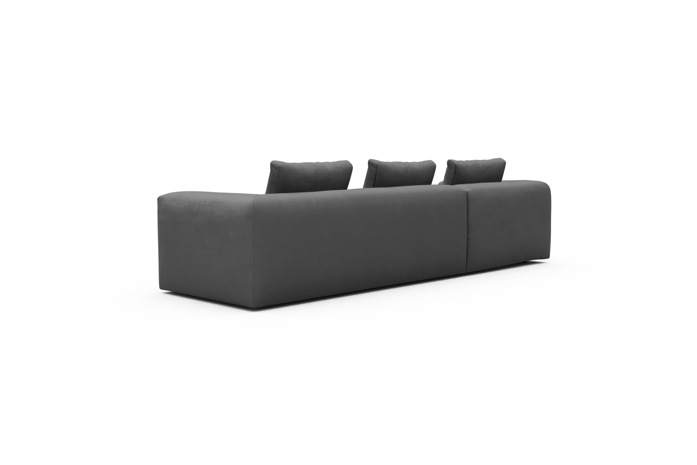 Ecksofa Fred Chaiselongue links mit 2,5-Sitzer Cordufine-Grey
