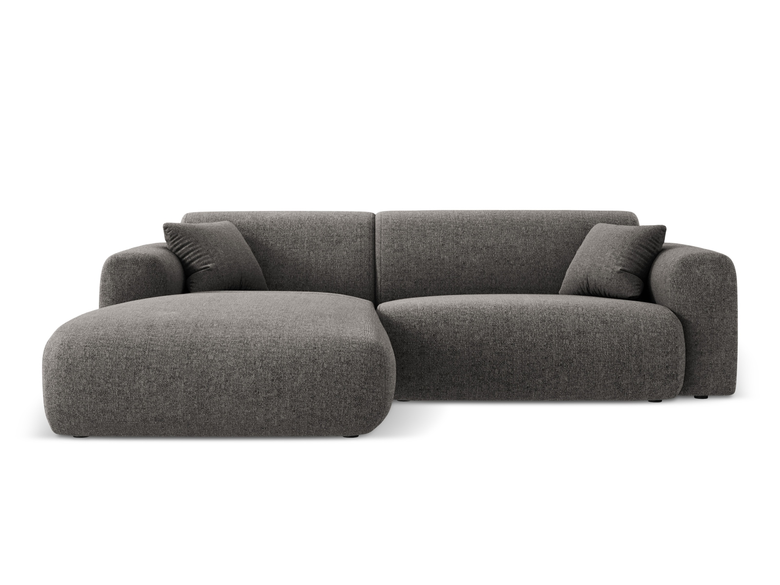 Cosmopolitan Design Ecksofa Nolio 4-Sitzer kleine Version Chenille Haga Grau Links