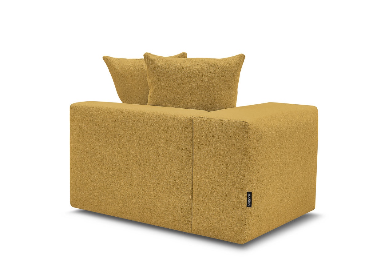 Bobochic Voltaire Sofamodul 1-Sitzer 130 × 100 cm Melange-Stoff Gelb Ecke links