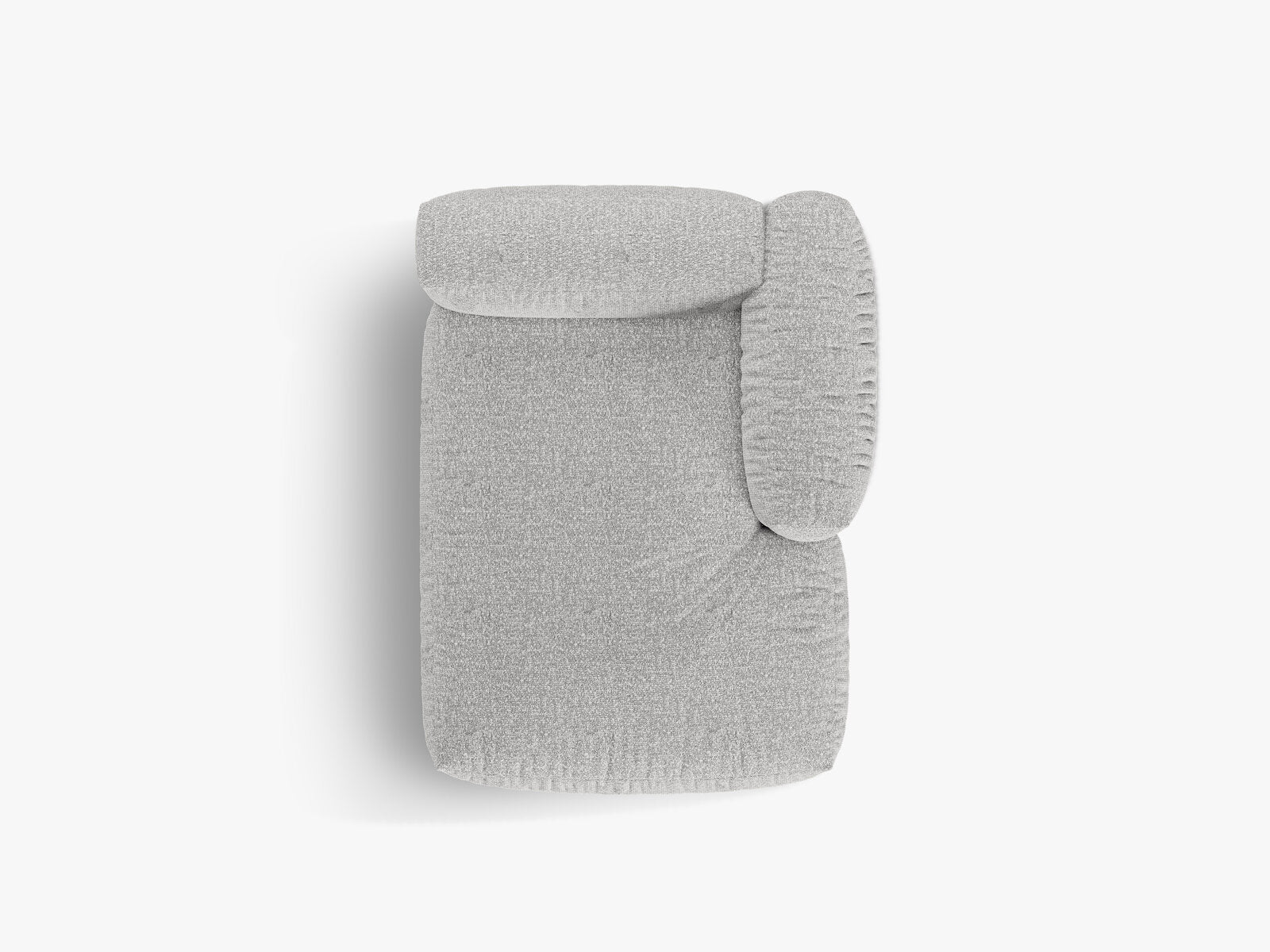 Micadoni Recamiere Martina 1-Sitzer Rechts Boucle Monet Silber