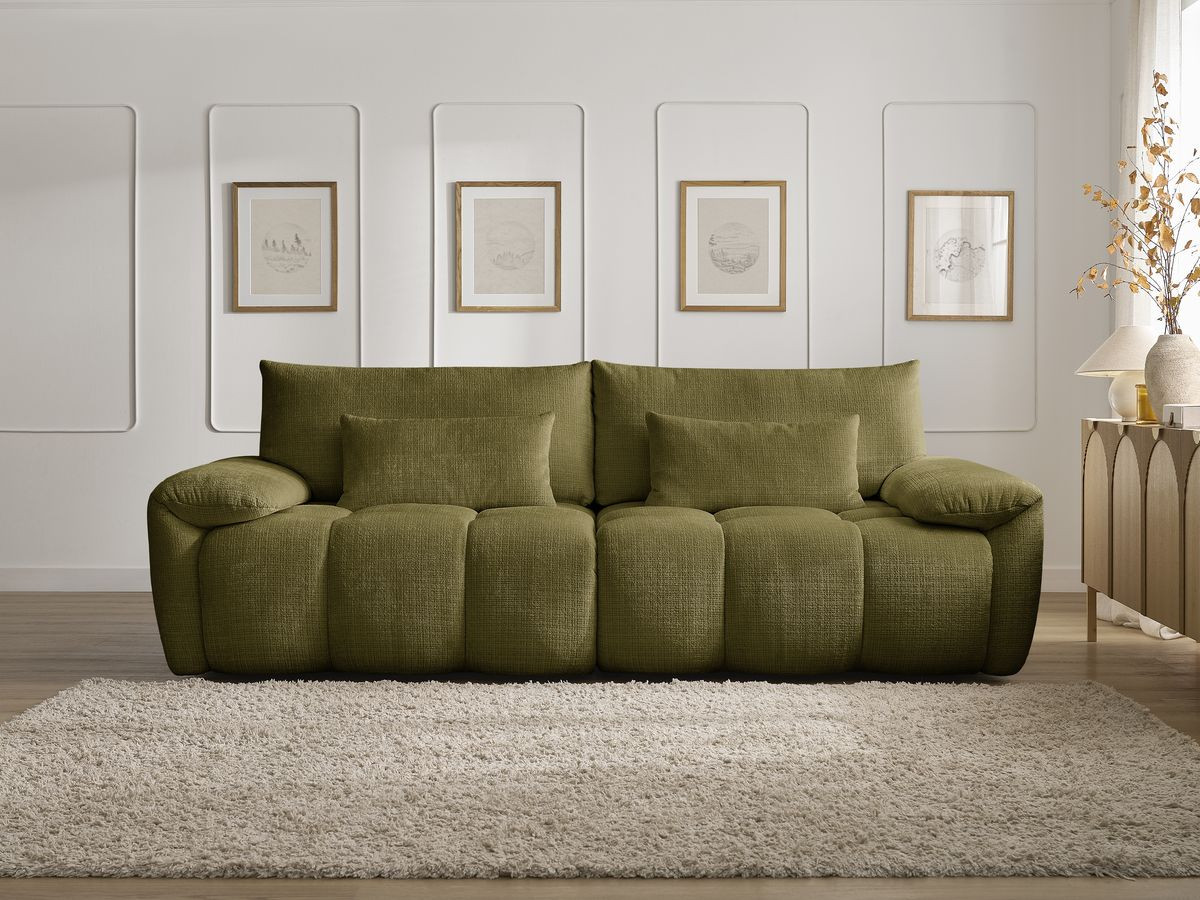 Bobochic Ivane Sofa 3-Sitzer Strukturstoff Grün