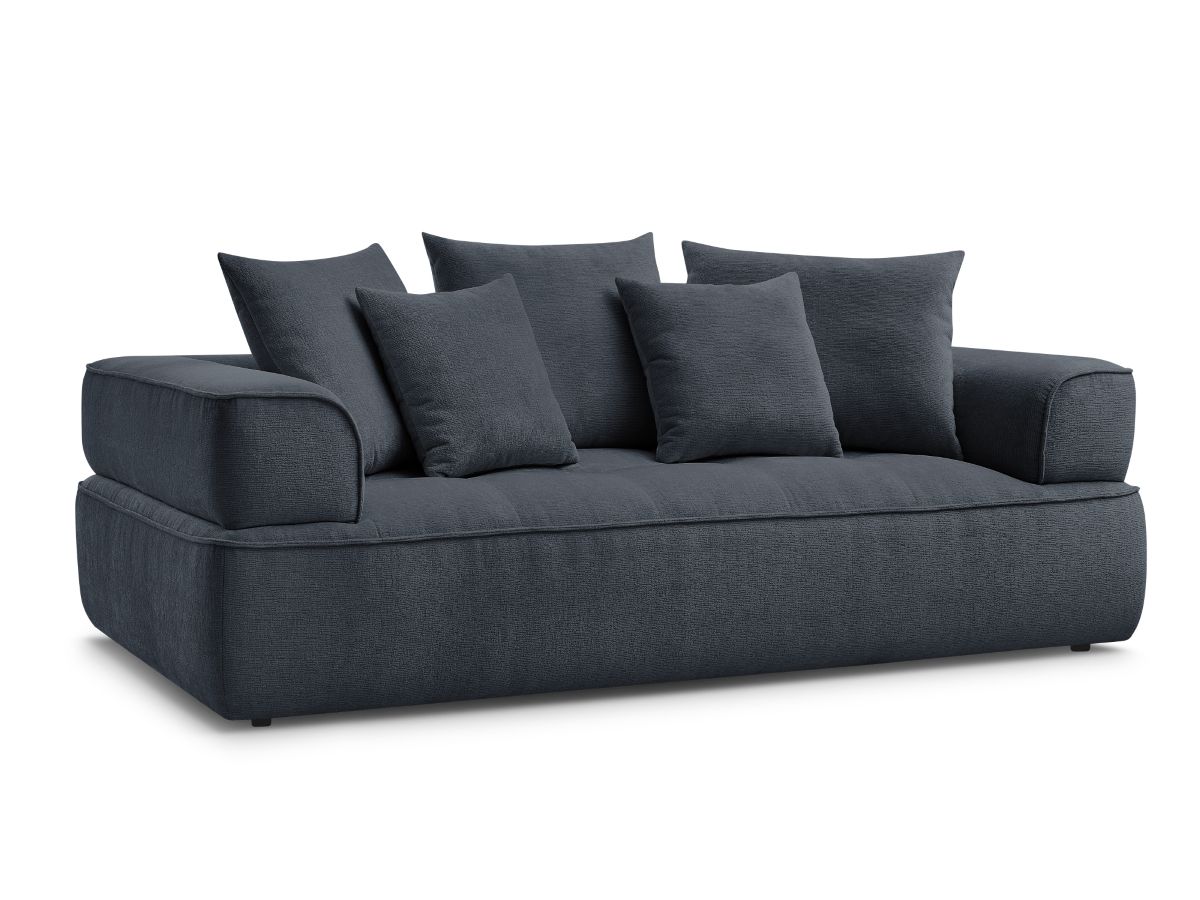 Bobochic Whesley Sofa 3-Sitzer Stoff Dunkelblau
