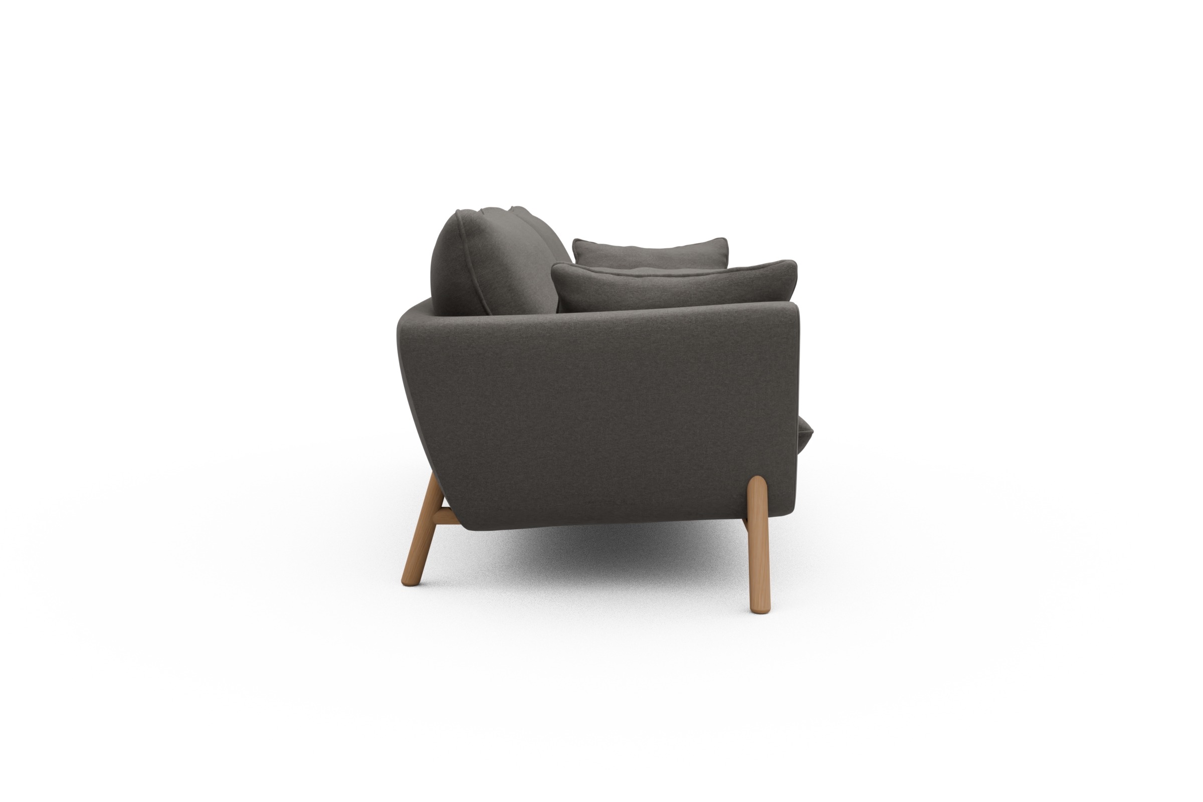 Sofa Emil 3-Sitzer Beinfarbe Eiche Natur Satya-Taupe