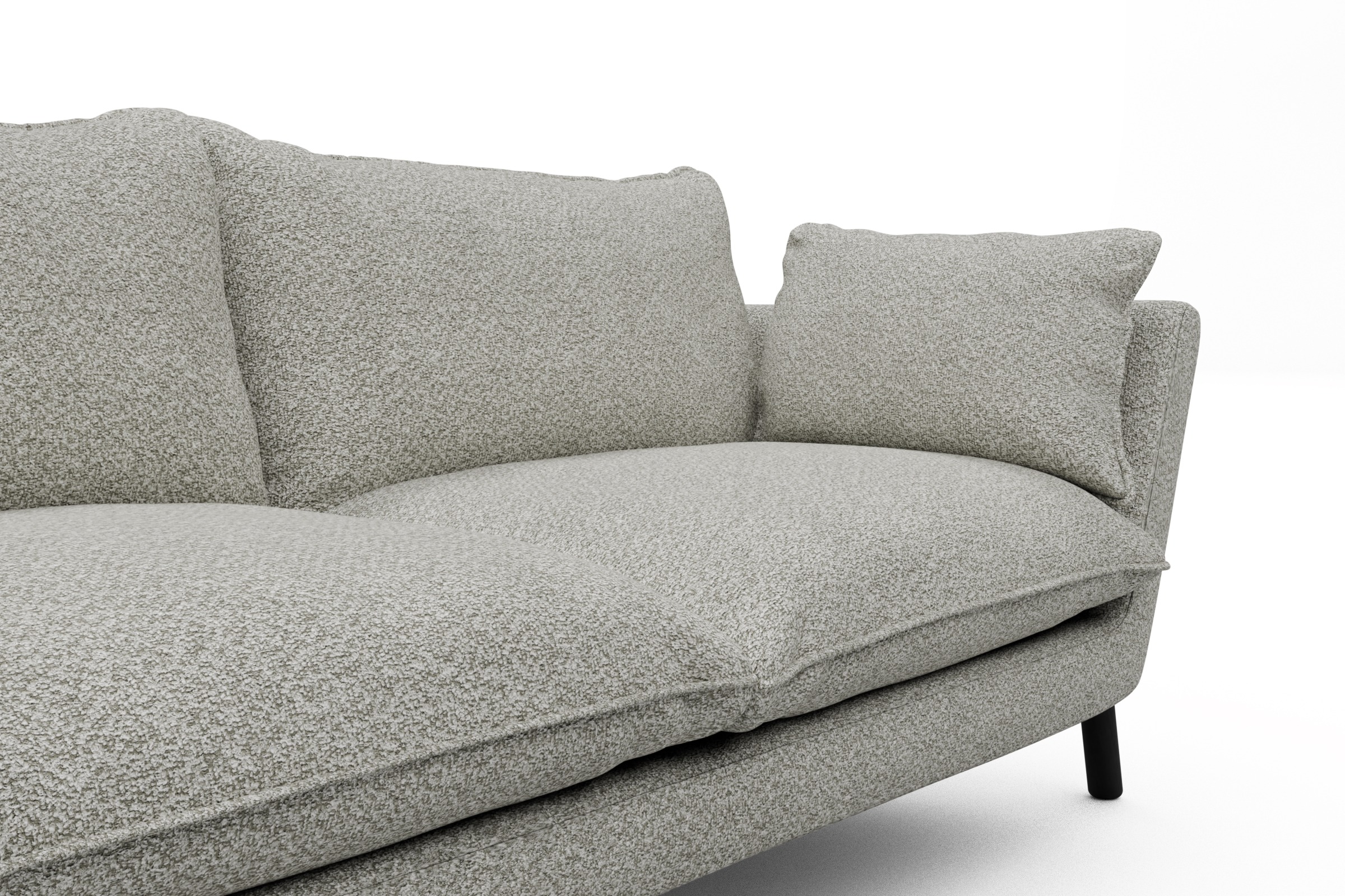 Sofa Emil PREMIUM 2-Sitzer Beinfarbe Eiche Schwarz Vanora-Warm-Sand