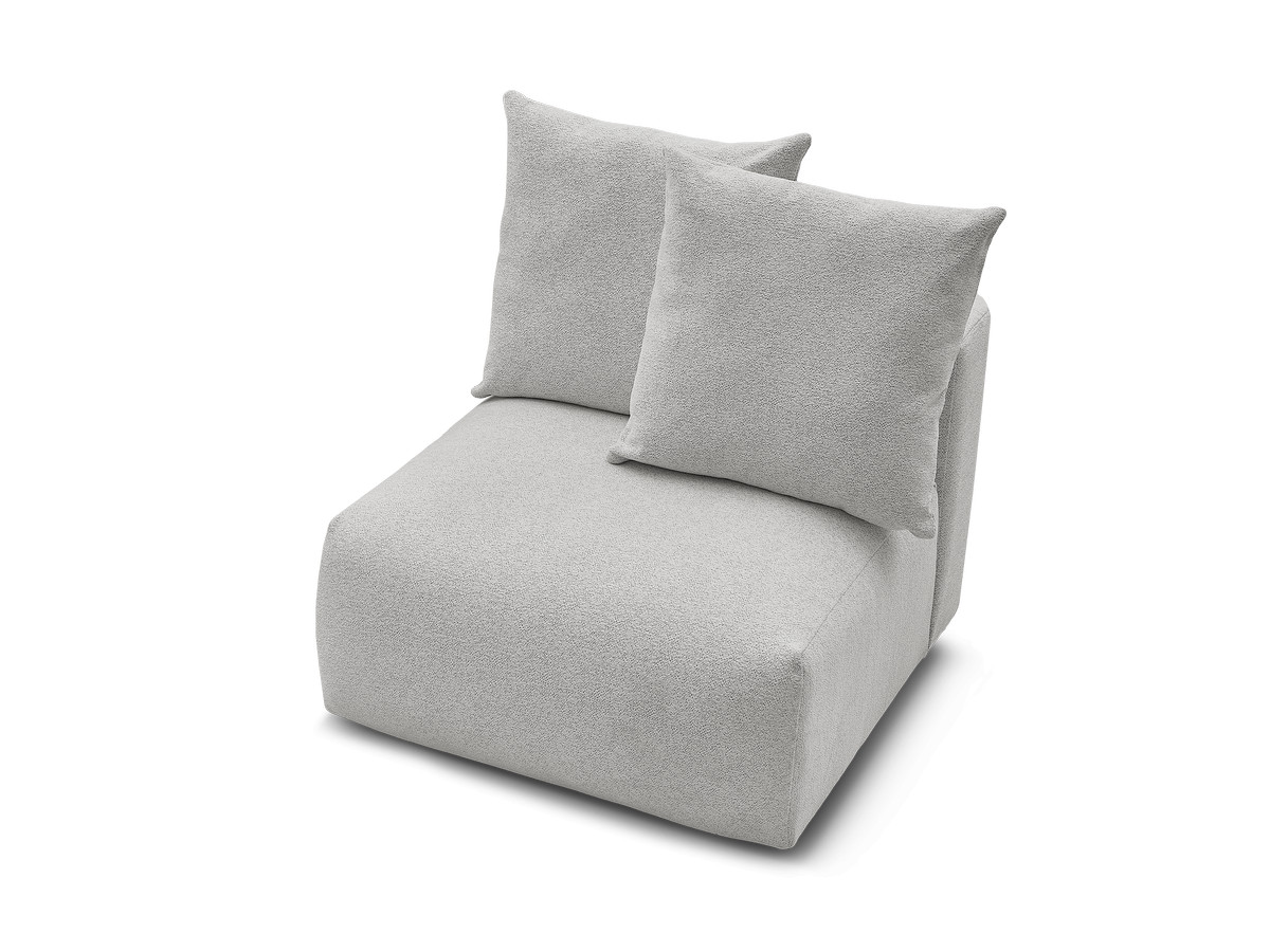 Bobochic Voltaire Sofamodul 1-Sitzer 90 × 100 cm Melange-Stoff Hellgrau