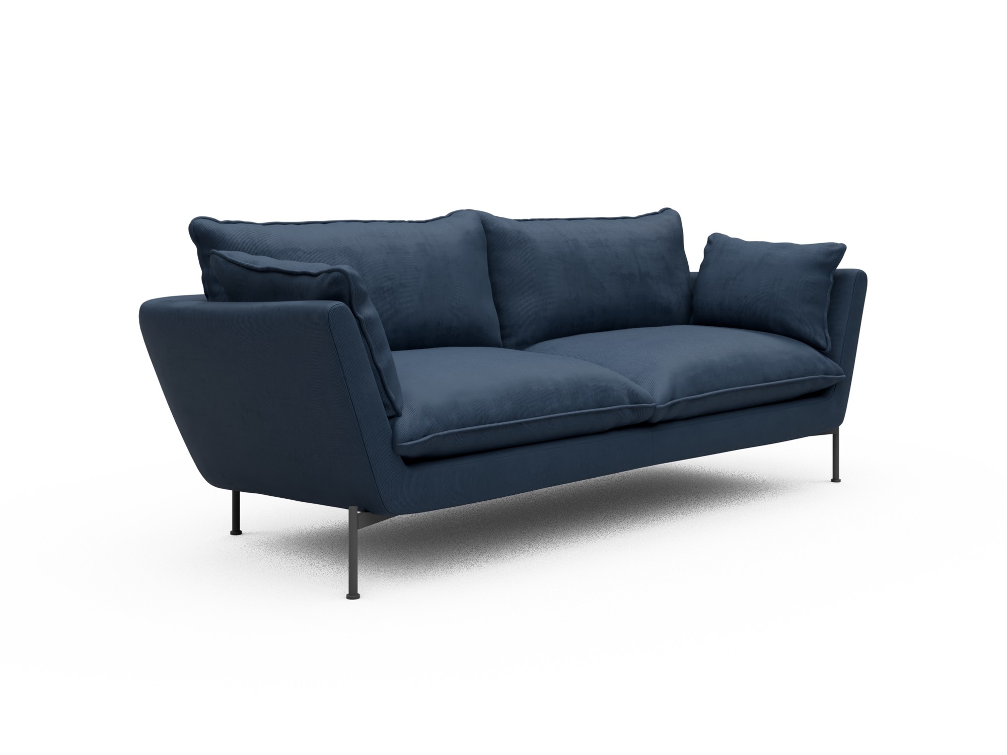 Skandi Home Sofa Anton Soft 3-Sitzer Cordufine-Royal-Blue moebelfaktor