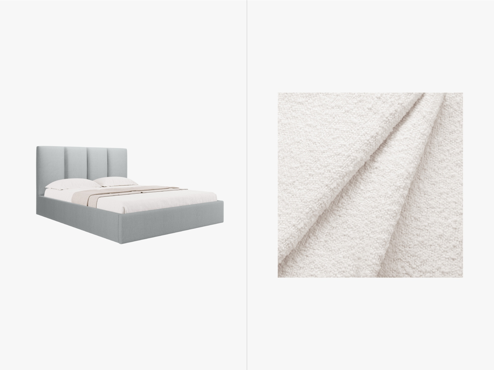 Micadoni Bett Pyla Boucle Weiß 140x200