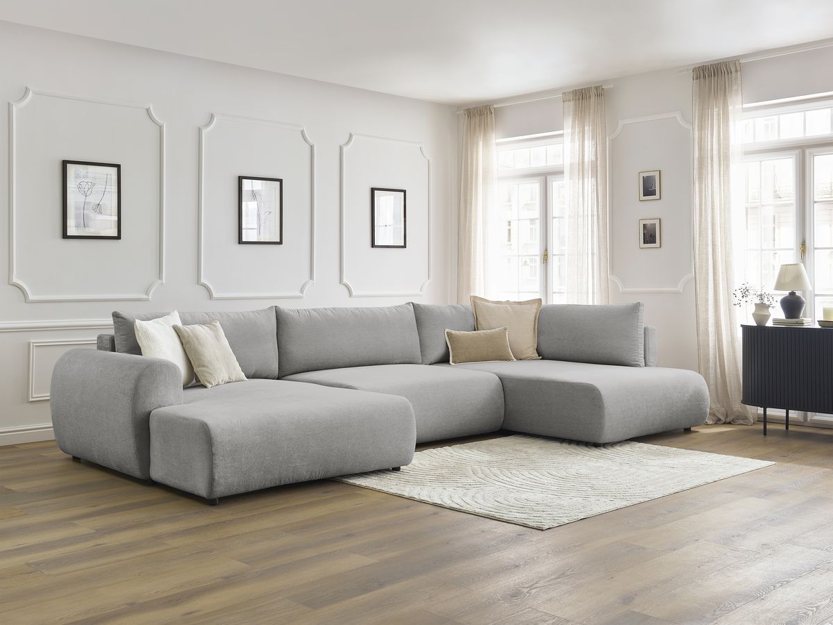 Bobochic Lucien Wohnlandschaft Stoff Hellgrau Ecke links