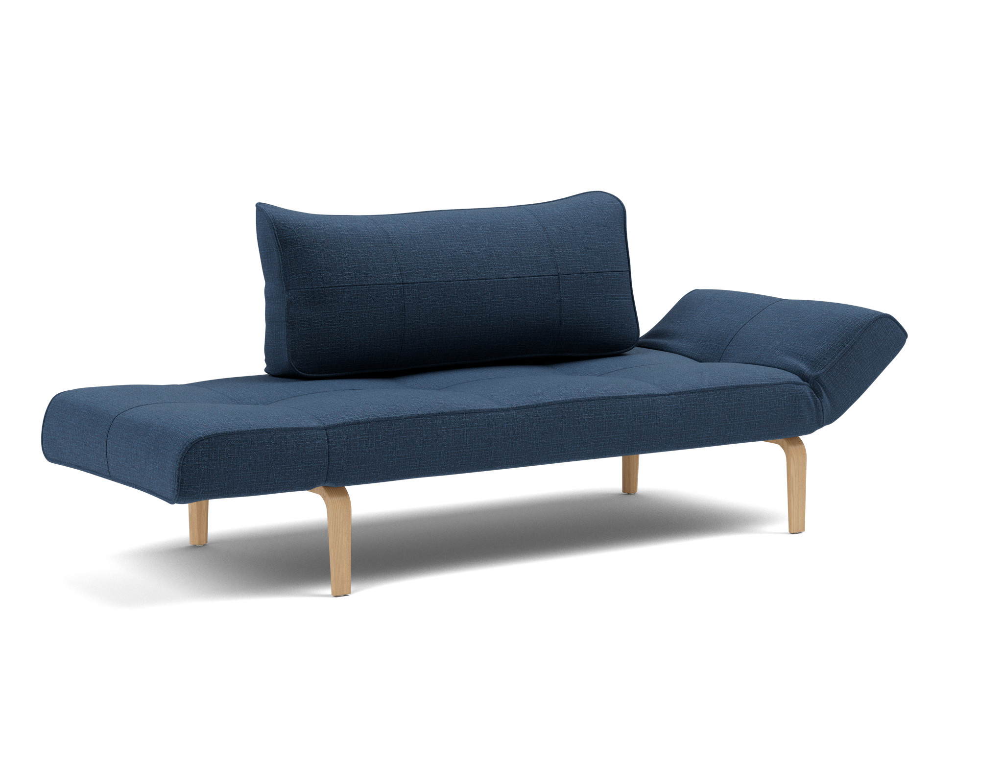Tagesbett Zeal Chenille Esina 414-Indigo-Blue Beine Bow Eiche
