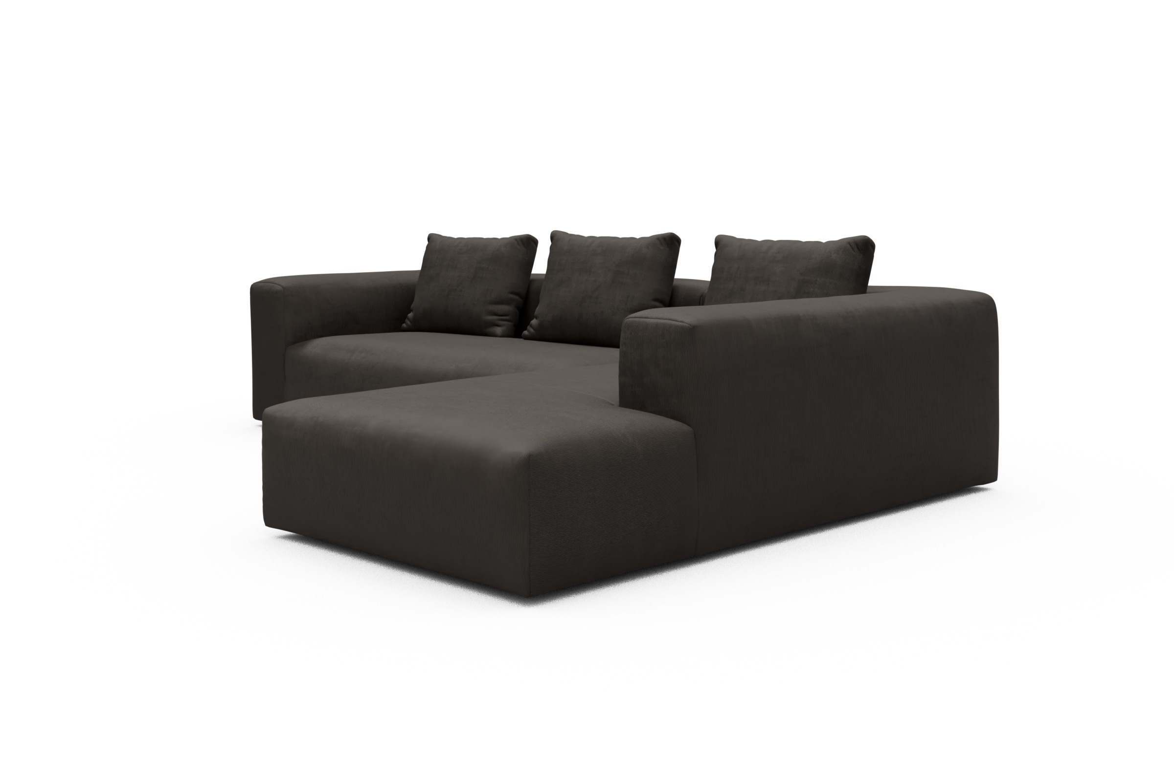 Ecksofa Fred Relax-Ecke rechts mit 2,5-Sitzer Cordufine-Taupe