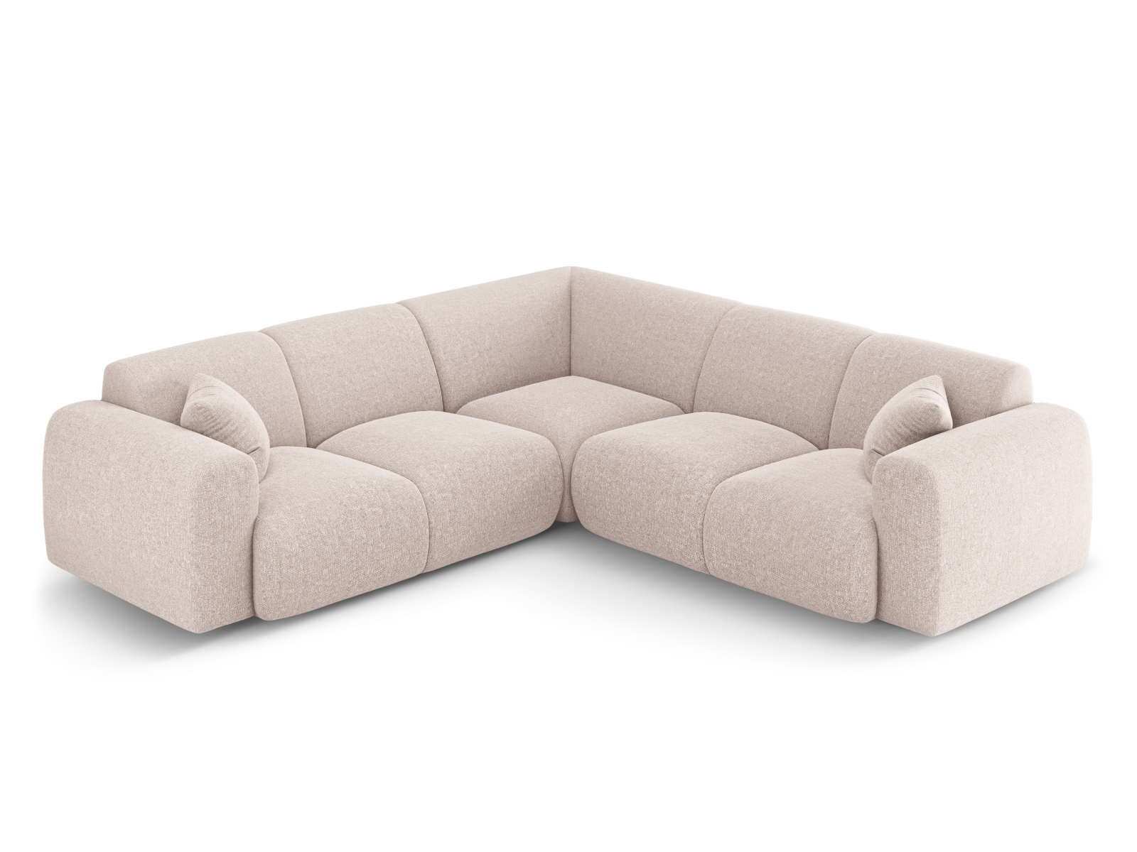 Cosmopolitan Design Symmetrisches Ecksofa Nolio 5-Sitzer Chenille Haga Beige