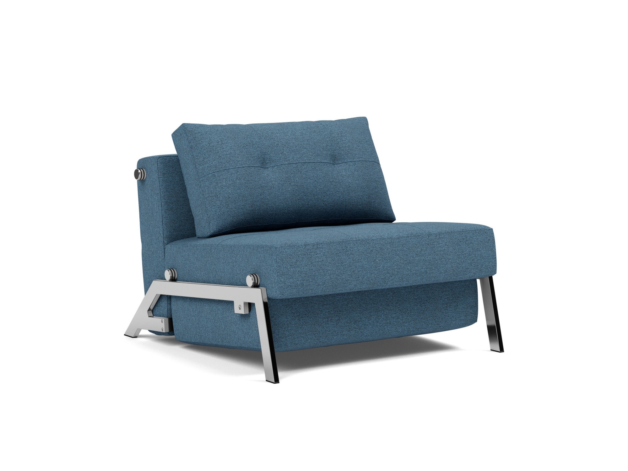 Schlafsessel Cubed 90 Strukturierter Stoff Weda 302-Weda-Blue Beine Chrom
