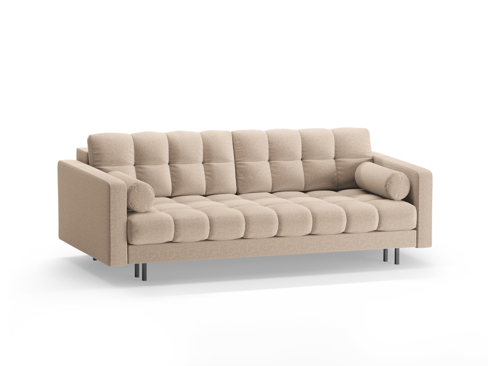 Cosmopolitan Design Schlafsofa Bali 3-Sitzer mit Bettkasten Strukturierter Stoff Neve Beige